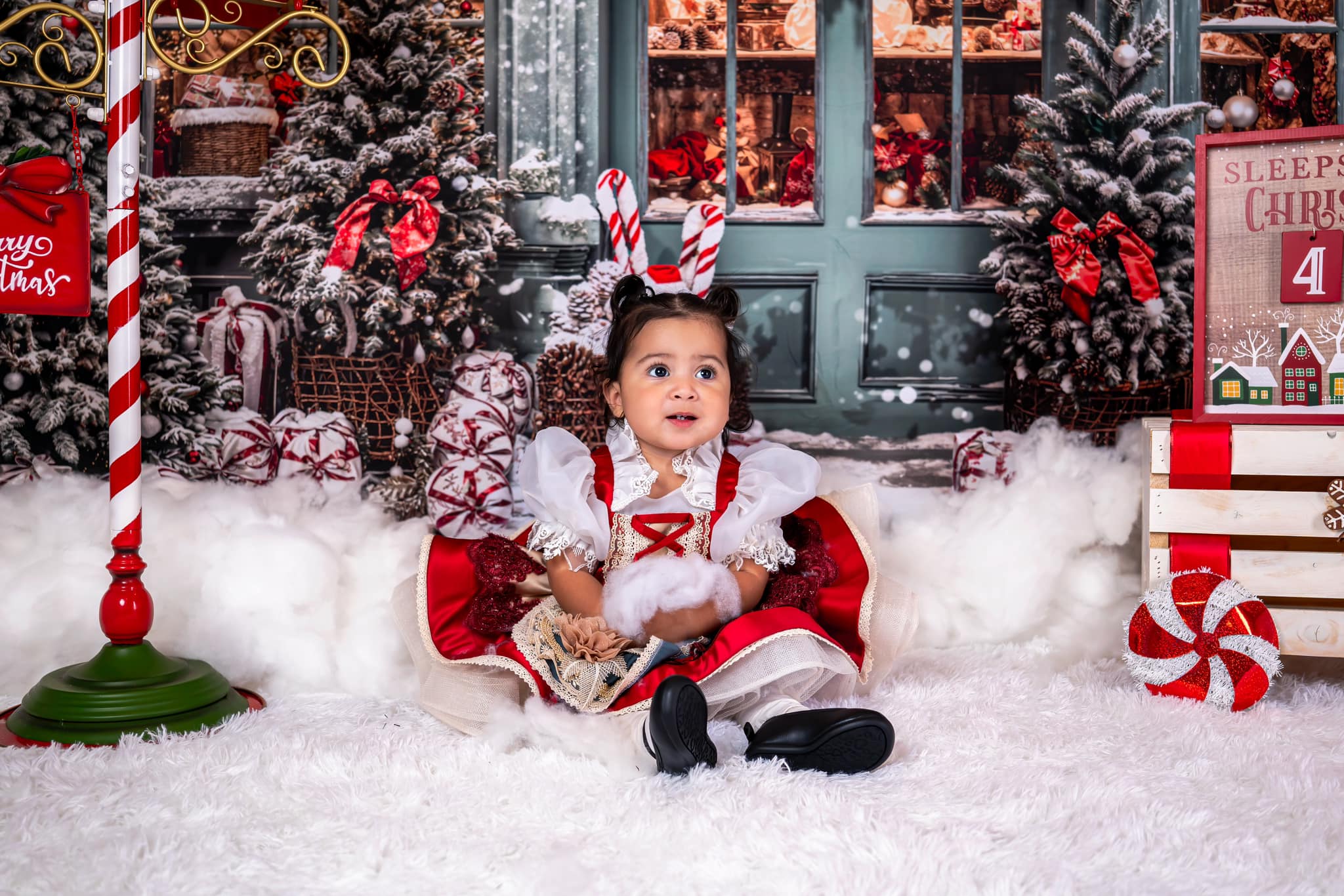 Kate Sapin de Noël Boutique Neige Toile de fond pour la photographie - Kate Backdrop FR