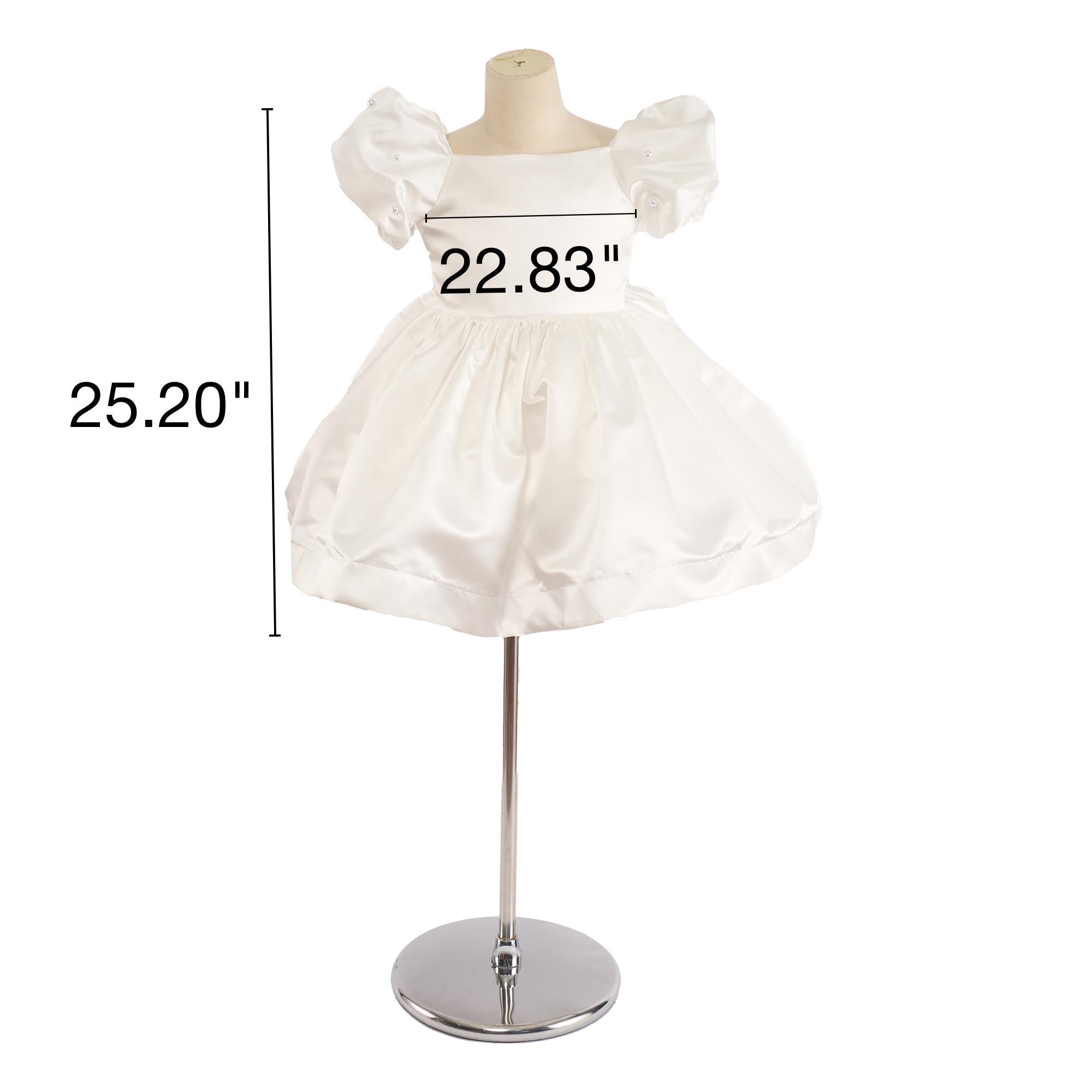 Kate Basique Blanc Fête Robe pour Enfants - Kate Backdrop FR