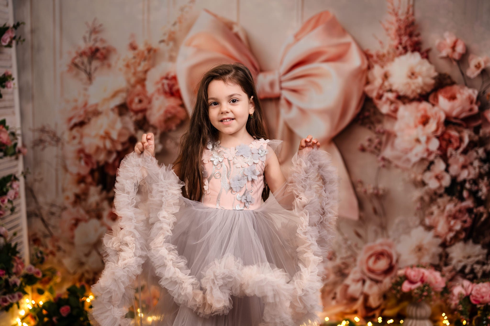 Kate Fleurs Arche Rose Gros nœud Toile de fond conçue par Emetselch - Kate Backdrop FR