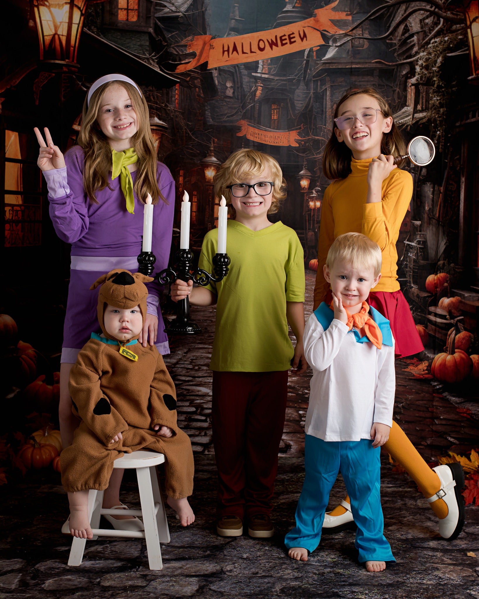 Kate Halloween Rue Citrouille Toile de fond conçu par Emetselch - Kate Backdrop FR