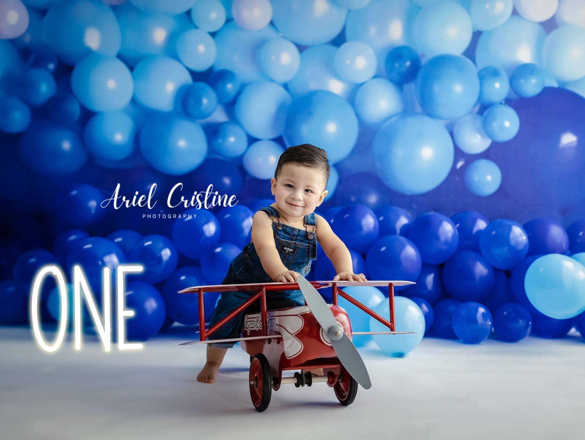 Kate Enfants Mur de ballons Bleu Toile de fond conçu par Mandy Ringe - Kate Backdrop FR