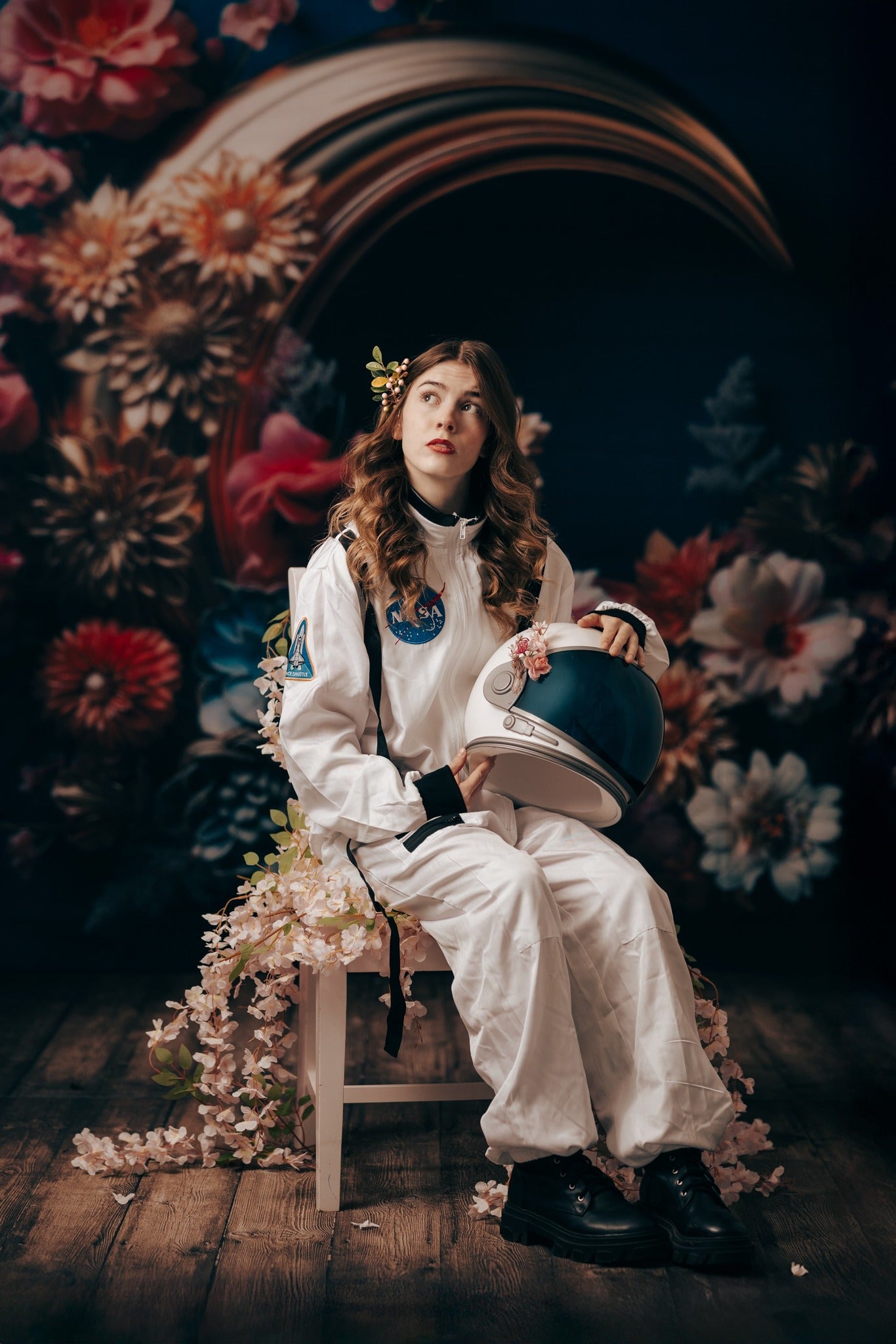 Kate Lune Fleurs Beaux-Arts Anniversaire Toile de fond conçue par Mini MakeBelieve - Kate Backdrop FR