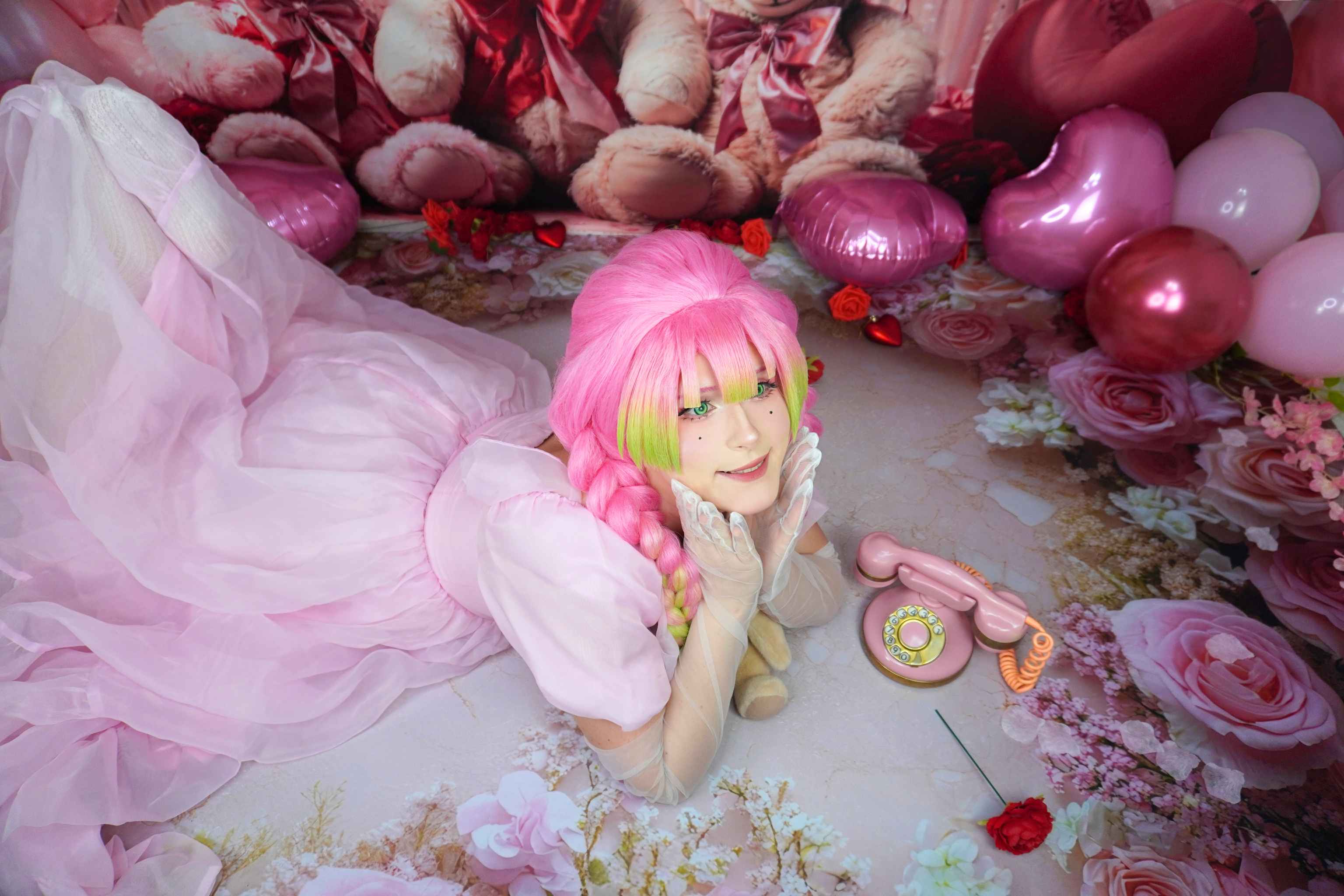 Kate Printemps Fleurs Rose Tapis de sol en Caoutchouc conçue par Mini MakeBelieve - Kate Backdrop FR