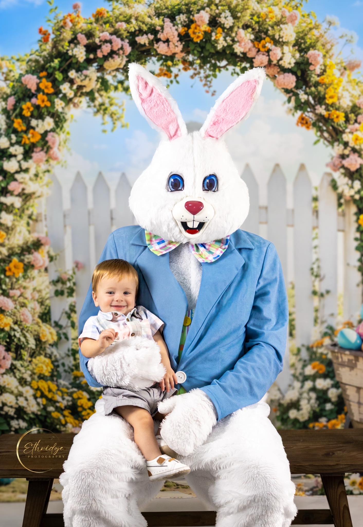 Kate Pâques Lapin Arche de Fleurs Clôture Toile de fond conçue par Emetselch - Kate Backdrop FR