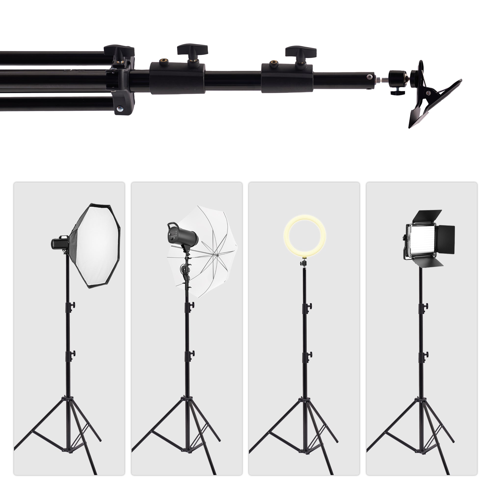 Kate Support Lumière à Air Comprimé et Pliable 2,6m(8,5pi)-Connexion 1/4 de Pouce