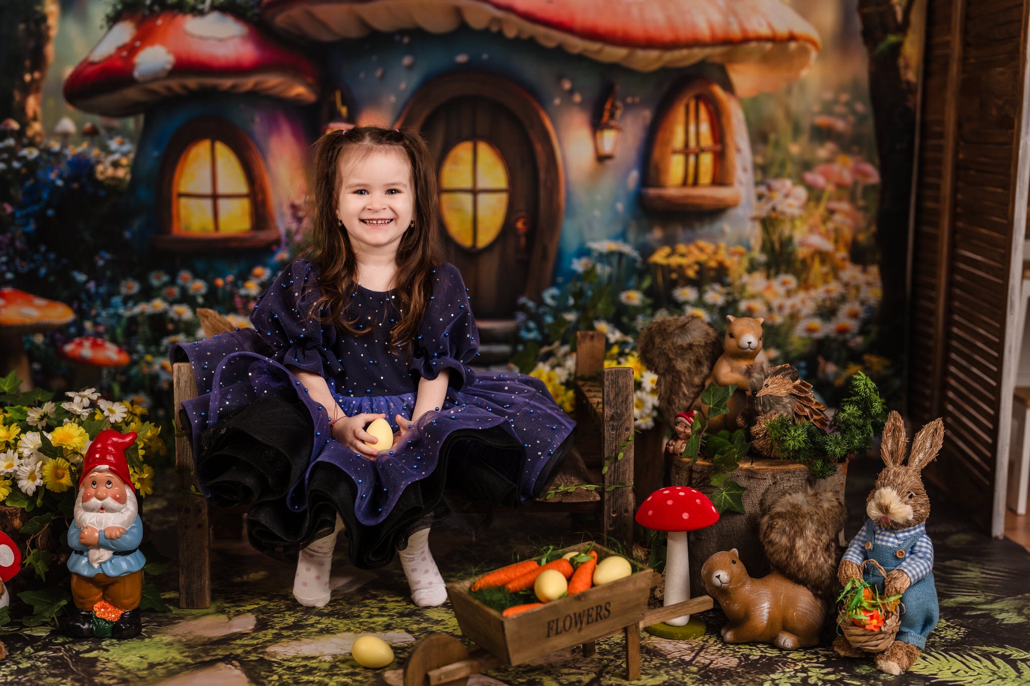 Kate Pâques Fée Maison Champignon Forêt Toile de fond conçue par Emetselch - Kate Backdrop FR