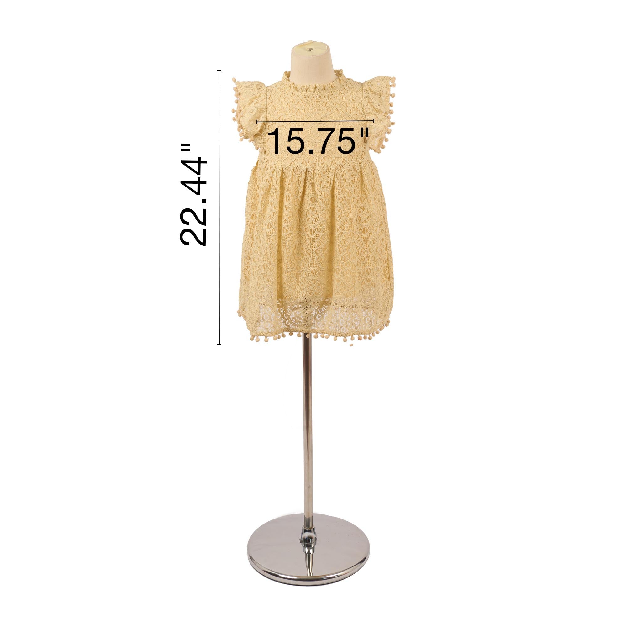Kate Abricot Dentelle Manches volantées Robe Enfant Pour la Photographie - Kate Backdrop FR