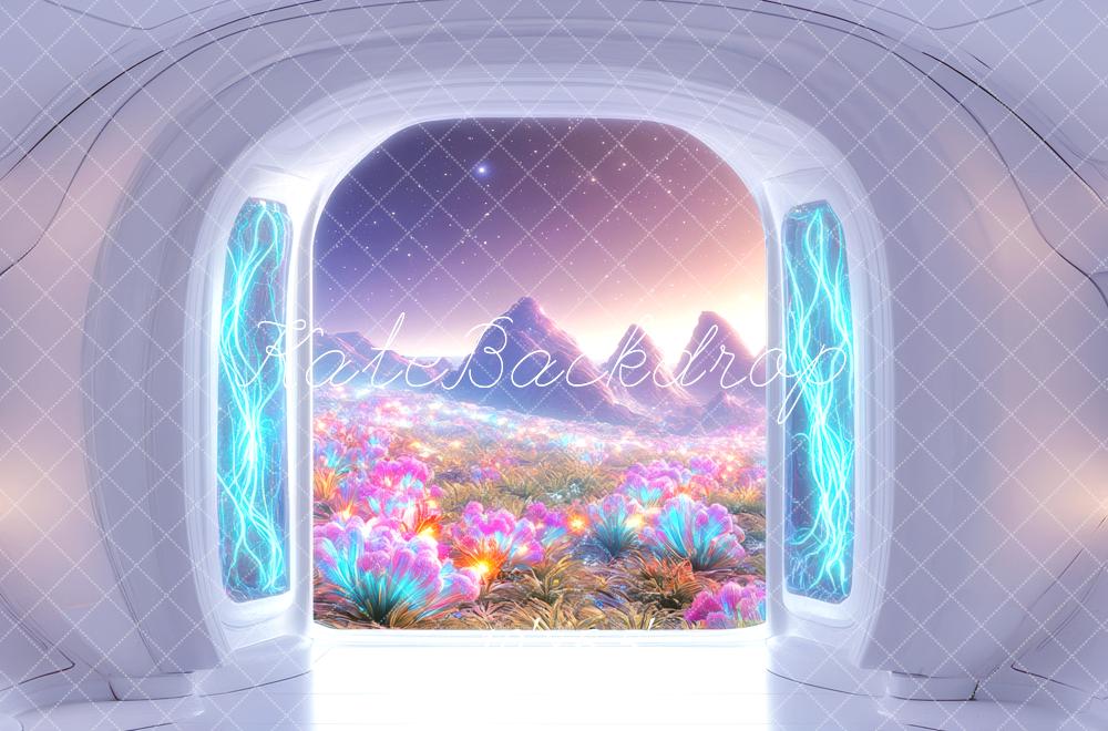 Kate Futuriste Porte Fleurs Lumineuses Toile de fond conçue par Mini MakeBelieve - Kate Backdrop FR