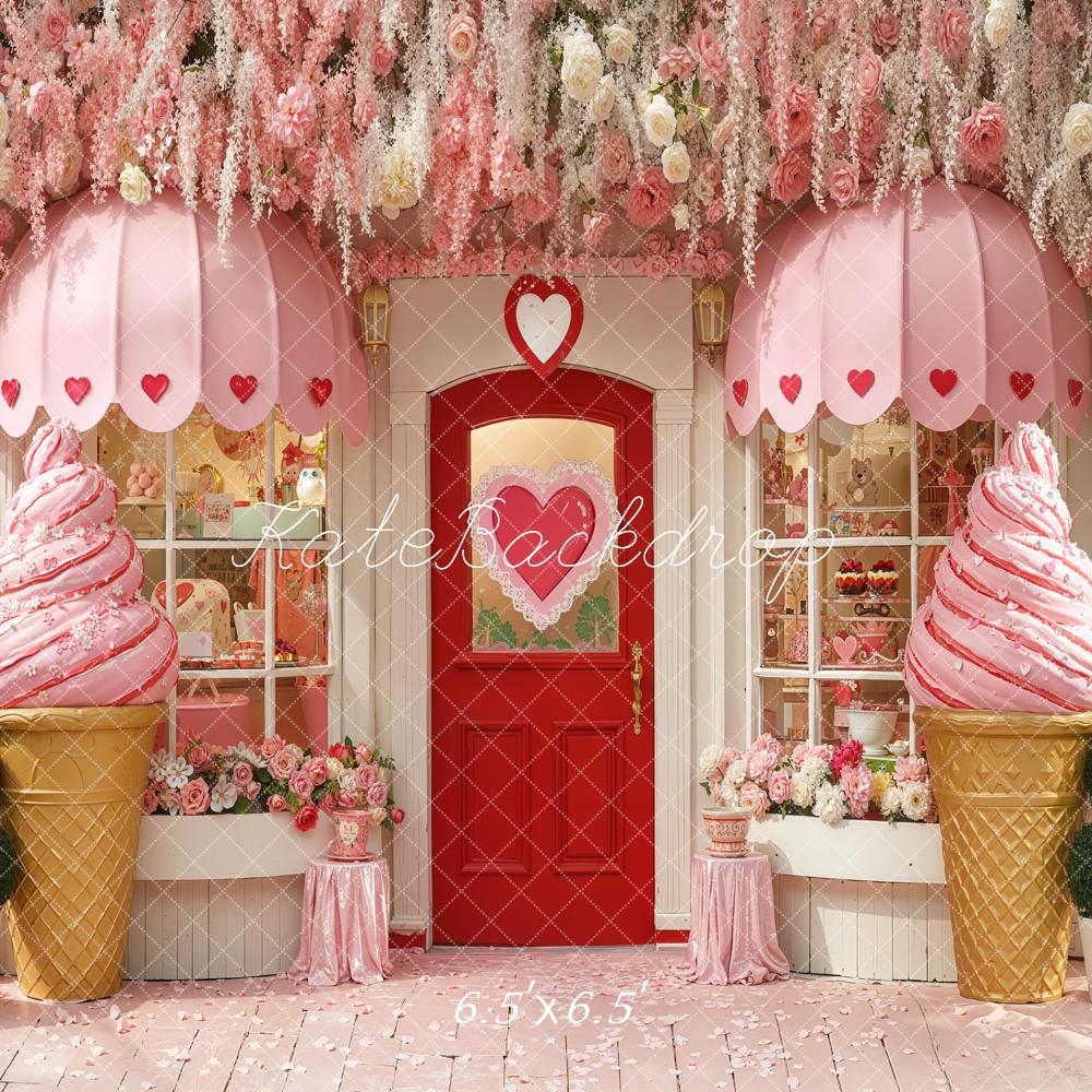 Kate Saint Valentin Glace Fleurs Magasin Rose Toile de fond conçue par Emstselch
