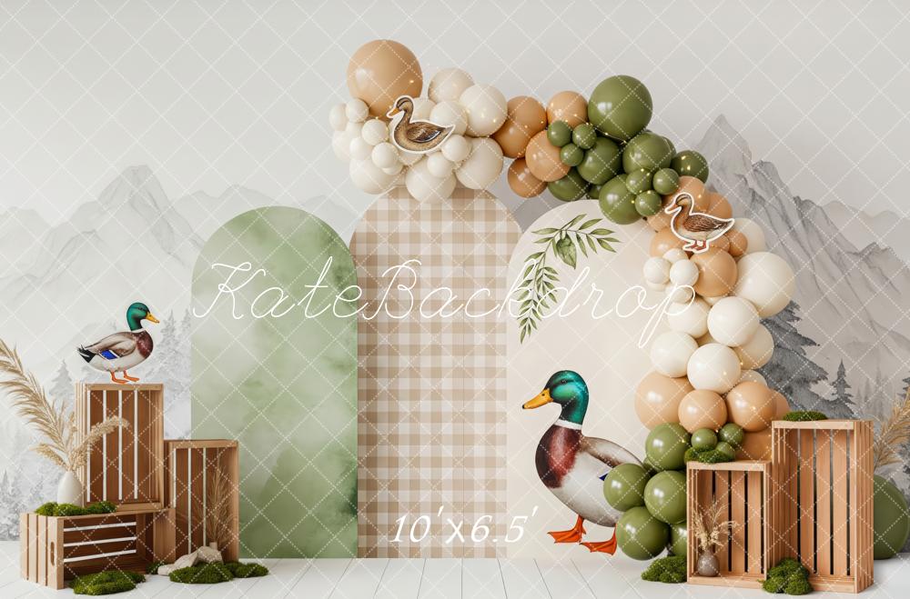 Kate Canard Arche Ballons Anniversaire Toile de fond en Polar conçue par Patty Roberts