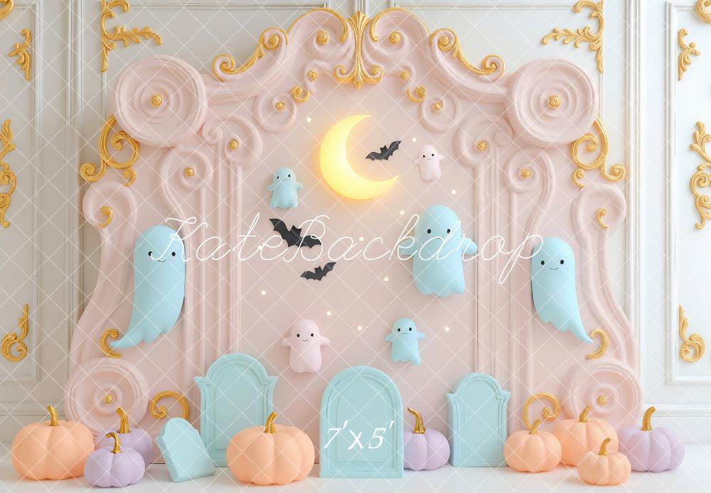 Kate Halloween Fantômes Lune Citrouilles Toile de fond conçue par Mini MakeBelieve - Kate Backdrop FR