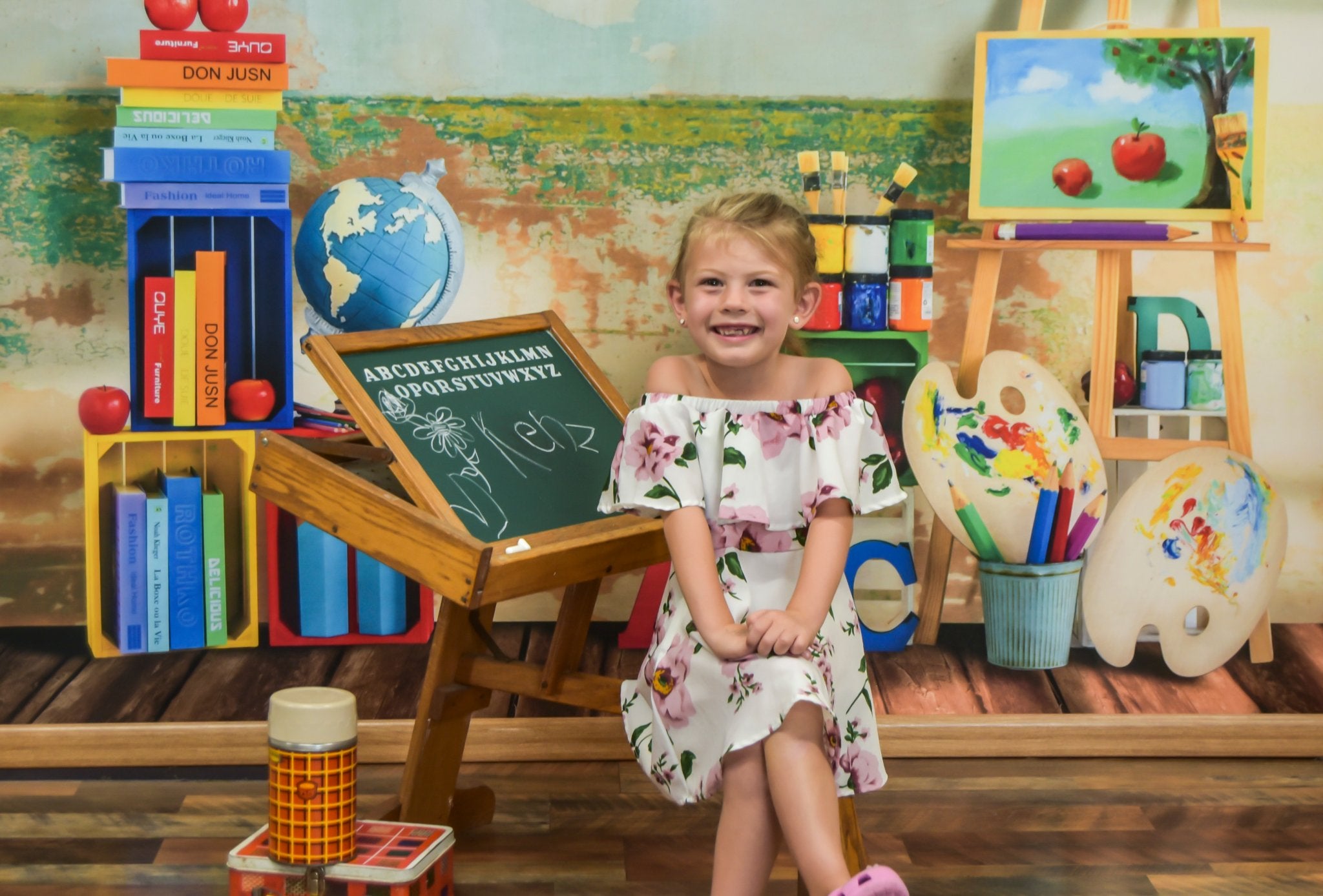 Kate Retour à l'école Artiste Rétro Toile de fond conçu par Emetselch - Kate Backdrop FR