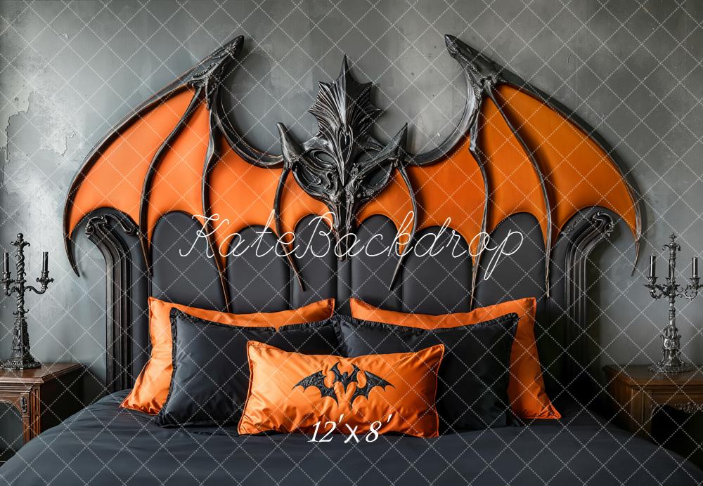 Kate Halloween Chauve-Souris Tête De Lit Toile de fond en Laine conçue par Emetselch - Kate Backdrop FR