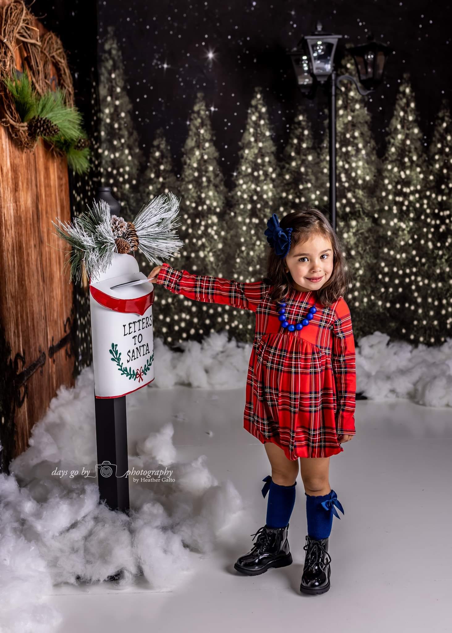 Kate Neige Arbres Noël Porte Nuit Ensemble de chambre (8pix8pi&10pix8pi&8pix10pi) - Kate Backdrop FR