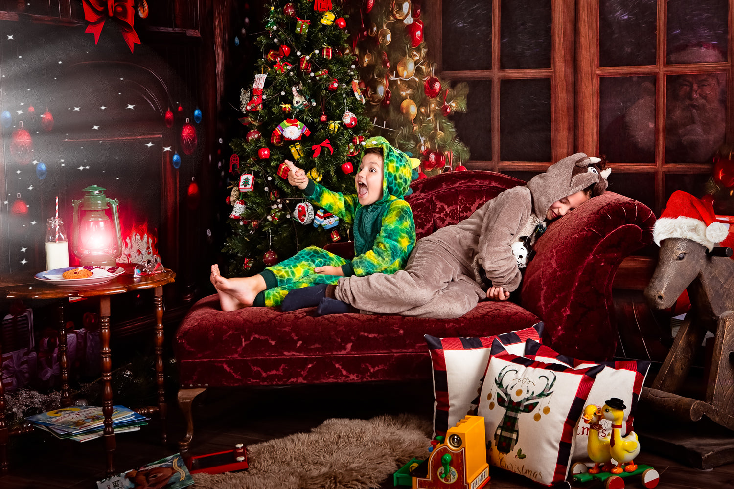 Kate Sapin de Noël Fenêtre Cheminée Ensemble de chambre (8pix8pi&10pix8pi&8pix10pi) - Kate Backdrop FR