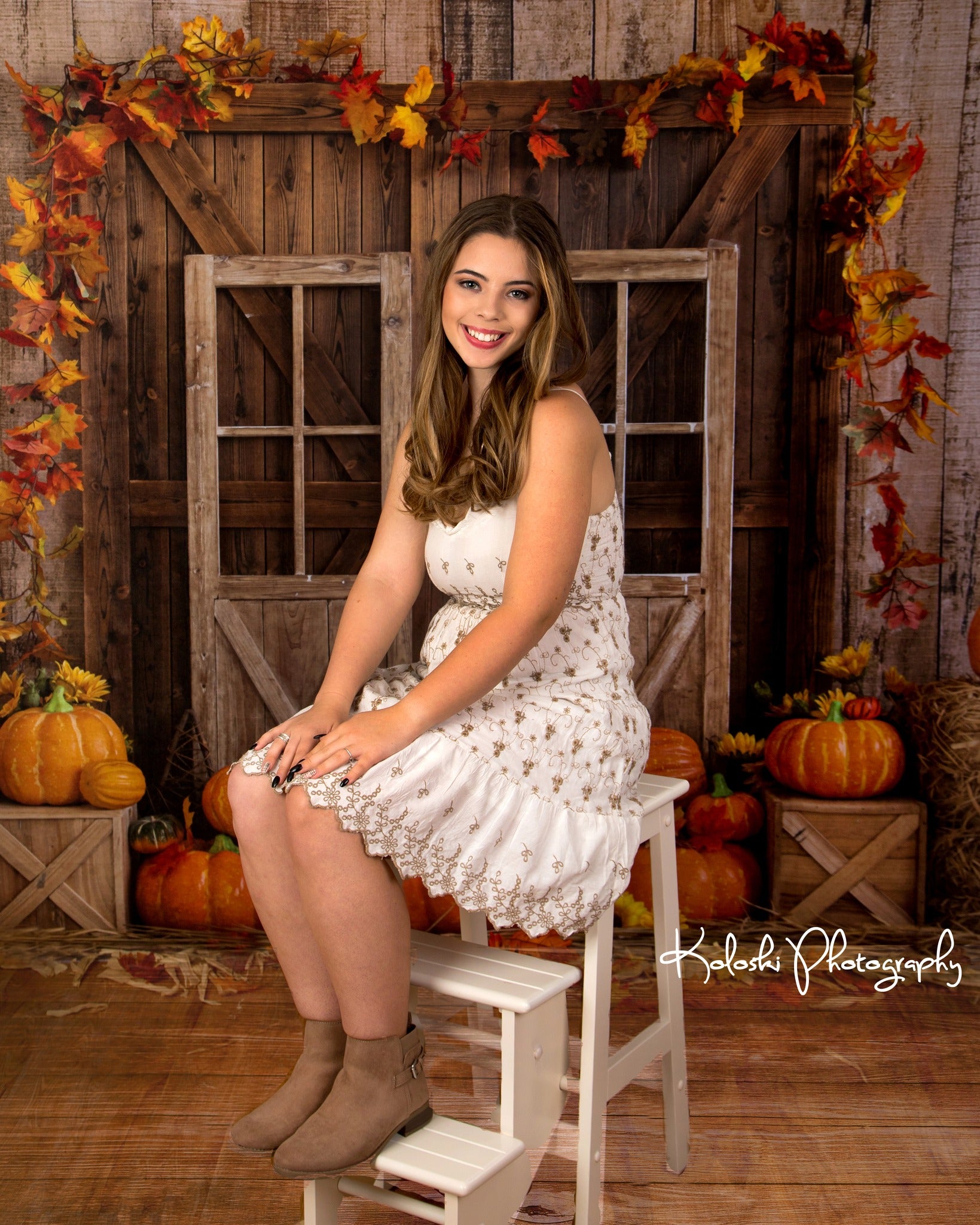 Kate Porte de grange Citrouille Automne Toile de fond conçue par Emetselch - Kate Backdrop FR