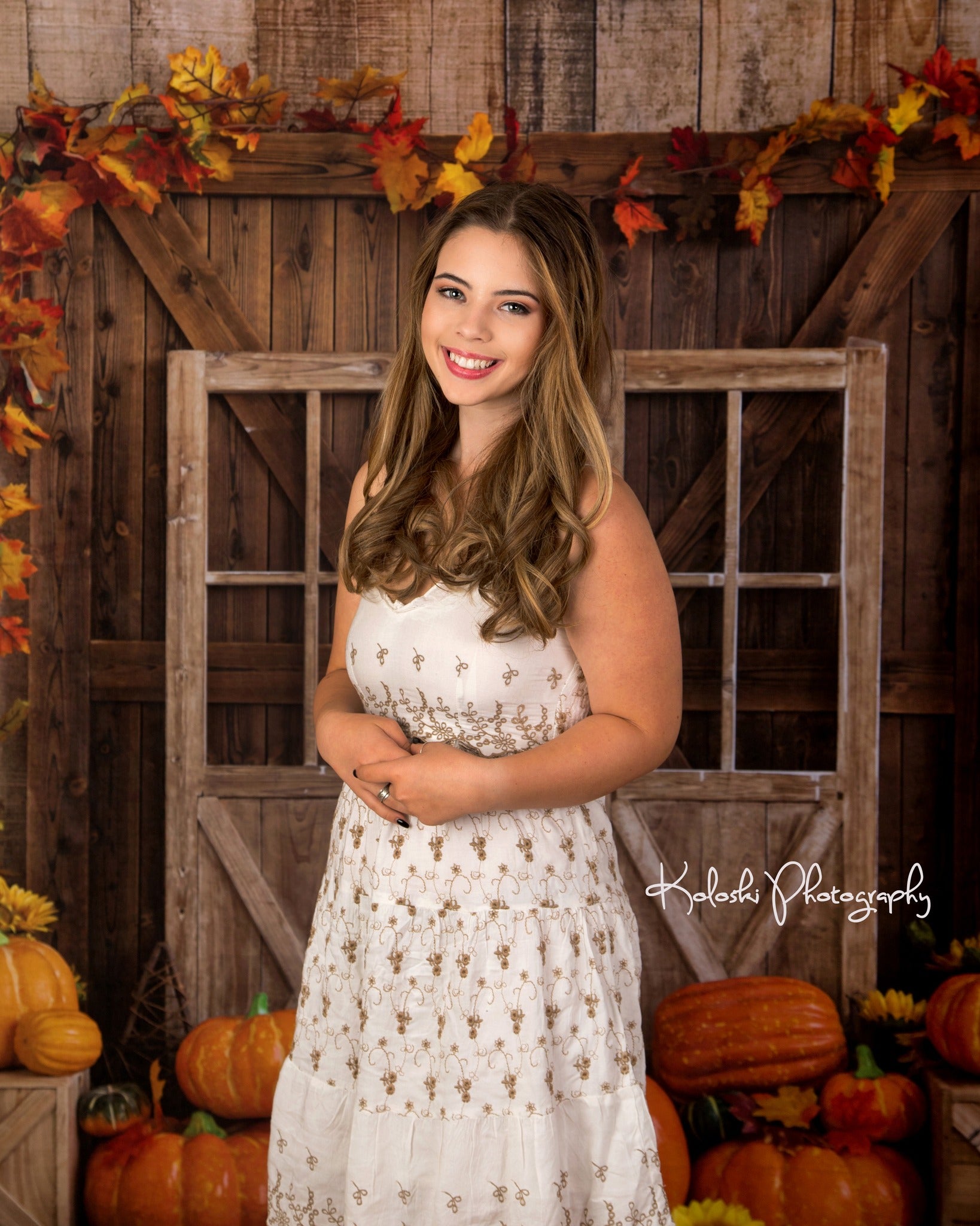 Kate Porte de grange Citrouille Automne Toile de fond conçue par Emetselch - Kate Backdrop FR