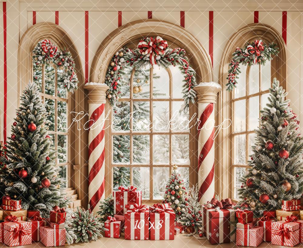 Kate Noël Sapins Cadeaux Fenêtre Toile de fond conçue par Emetselch