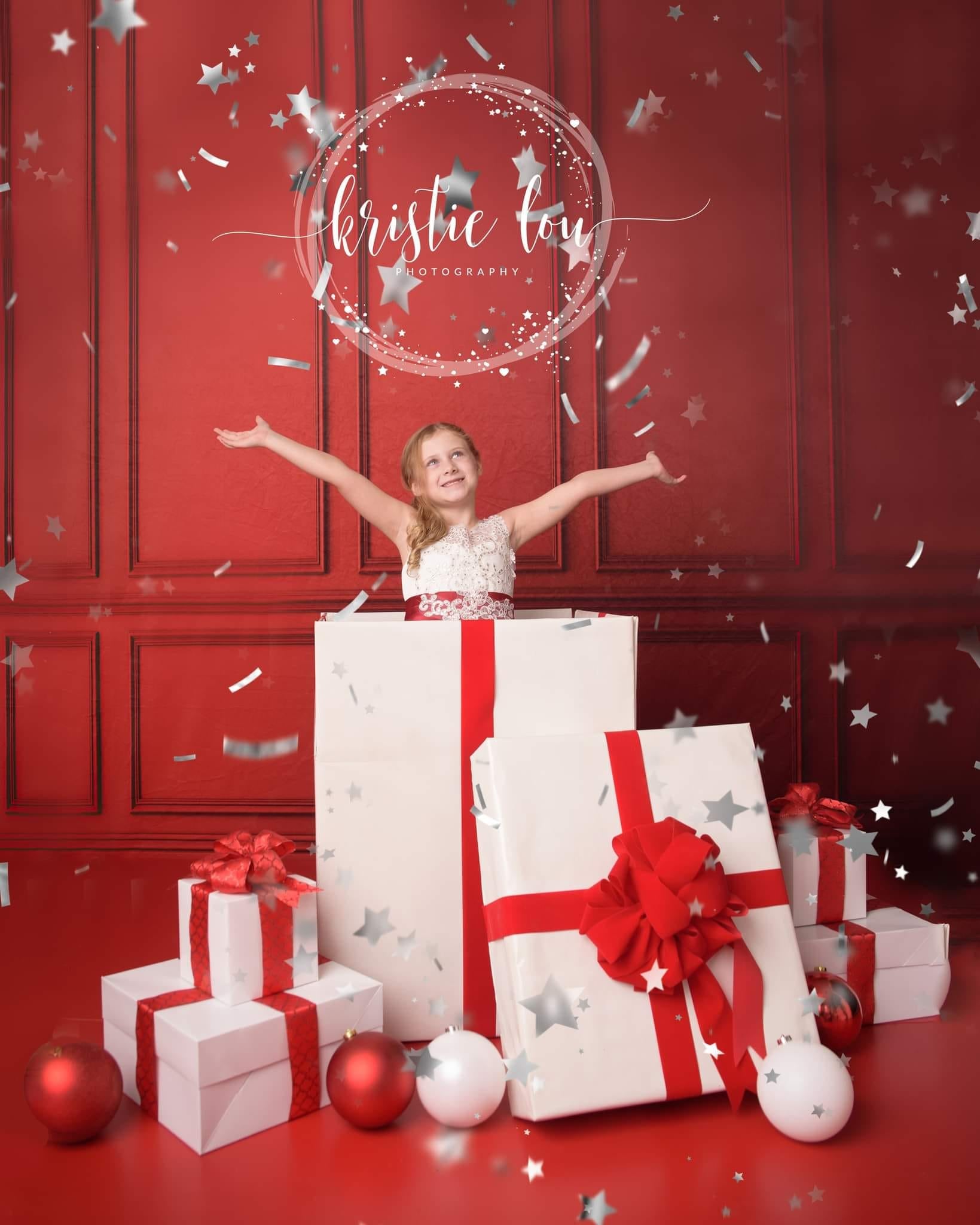 Kate Mur Vintage Rouge Photo de famille Toile de fond pour la photographie - Kate Backdrop FR
