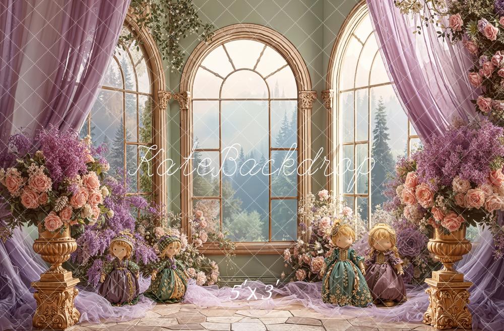 Kate Fenêtre Fleur Poupées Violet Toile de fond conçue par Emetselch