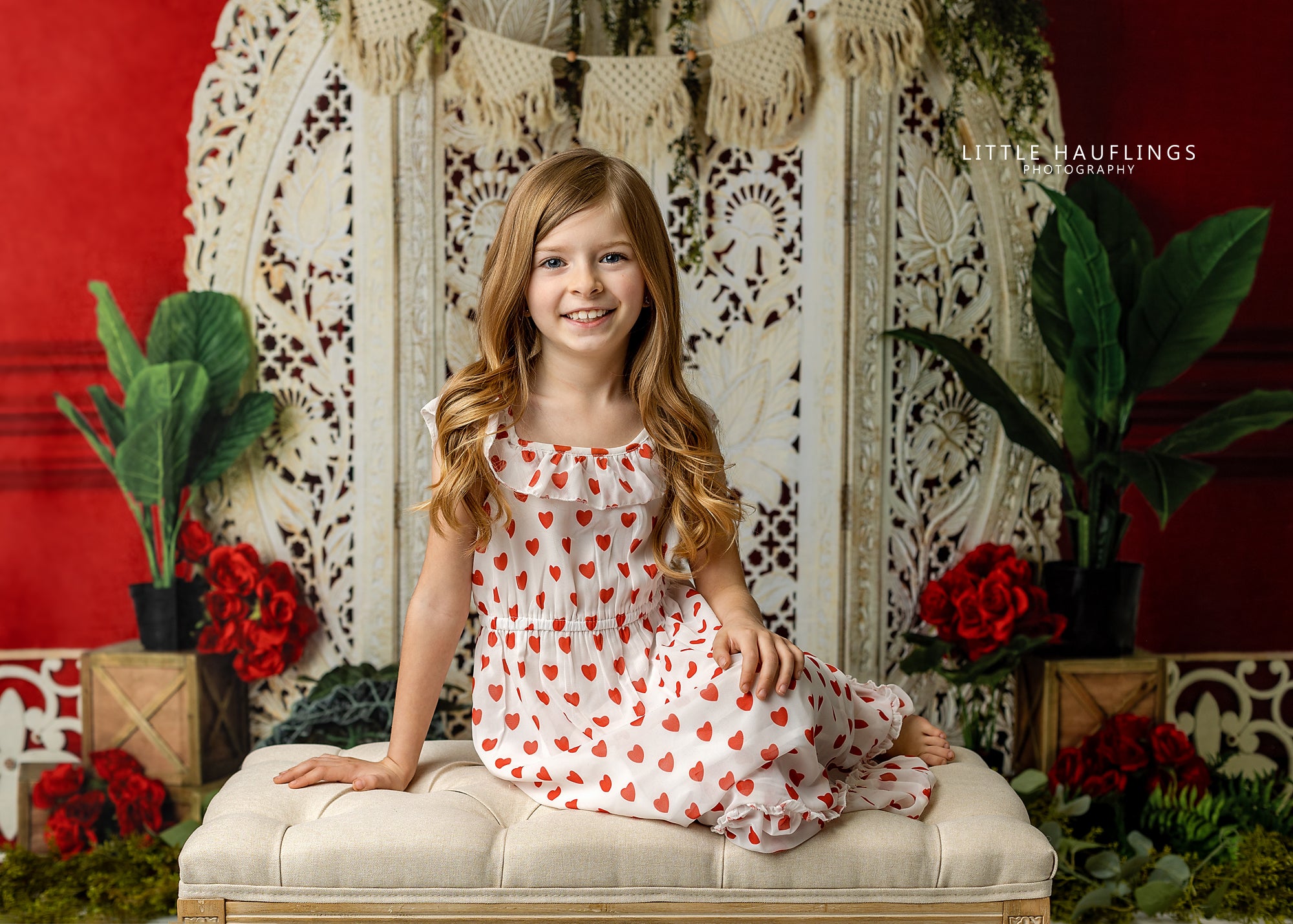 Kate Mur Rouge Saint-Valentin Toile de fond conçue par Mandy Ringe - Kate Backdrop FR