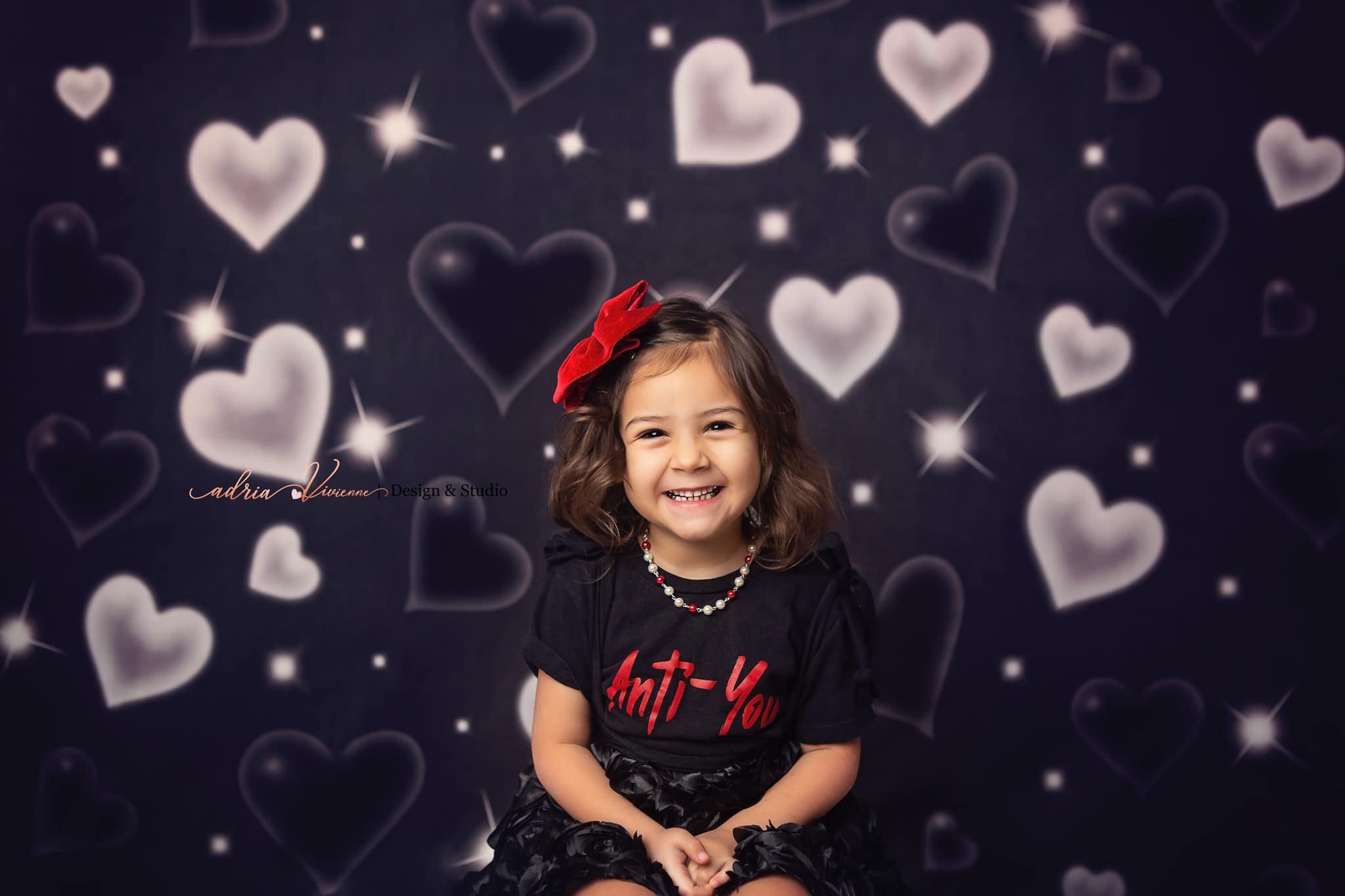 Kate Saint-Valentin Amour Noir Portrait Toile de fond pour la photographie - Kate Backdrop FR