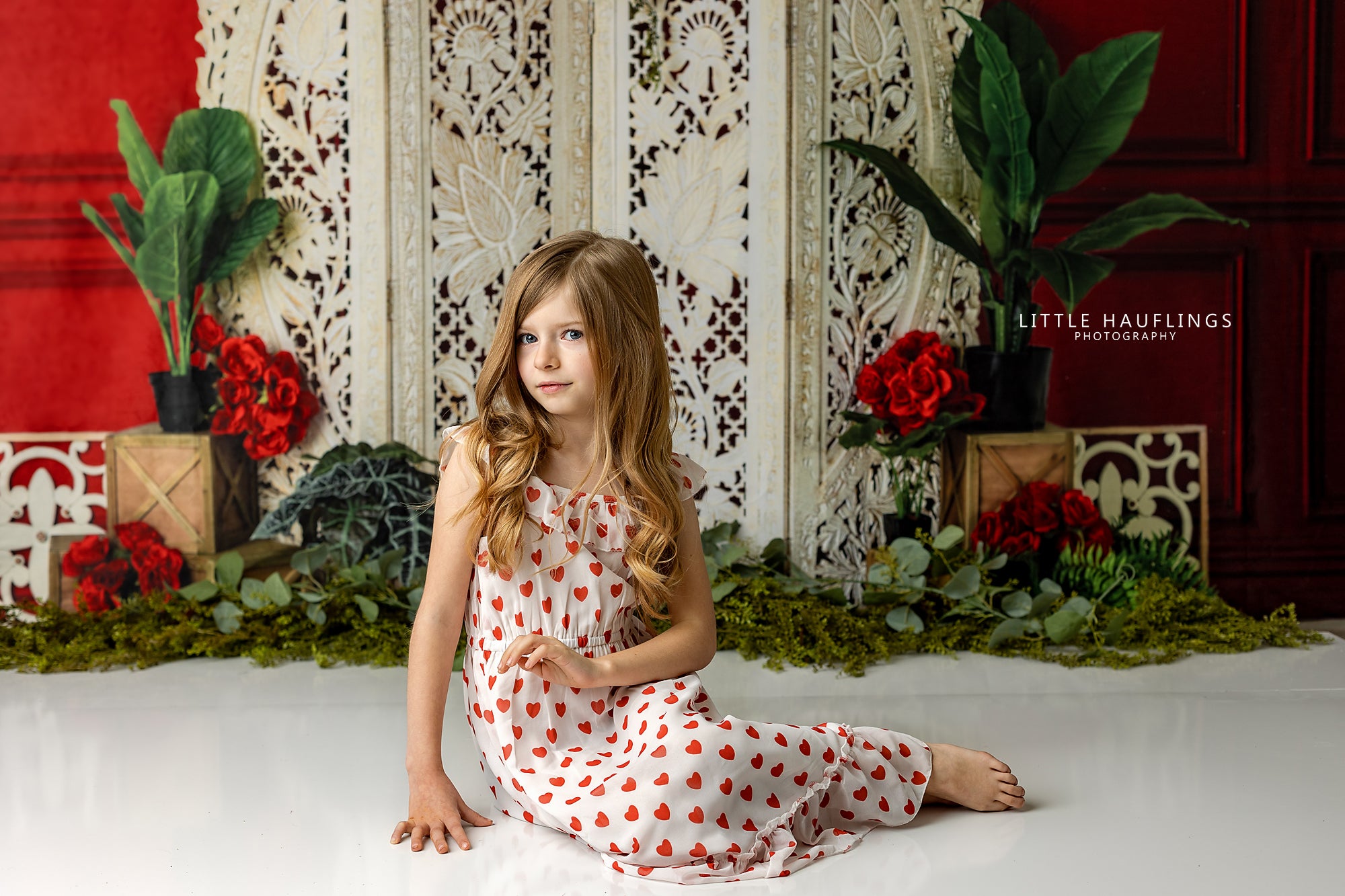 Kate Mur Rouge Saint-Valentin Toile de fond conçue par Mandy Ringe - Kate Backdrop FR