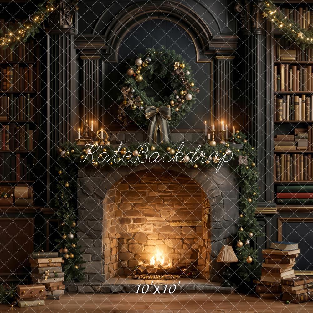 Kate Noël Cheminée Livres Décorations Toile de fond conçue par Emetselch - Kate Backdrop FR
