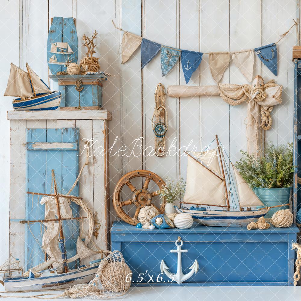 Kate Nautique Bateaux Cake Smash Bleu Toile de fond conçue par Emetselch