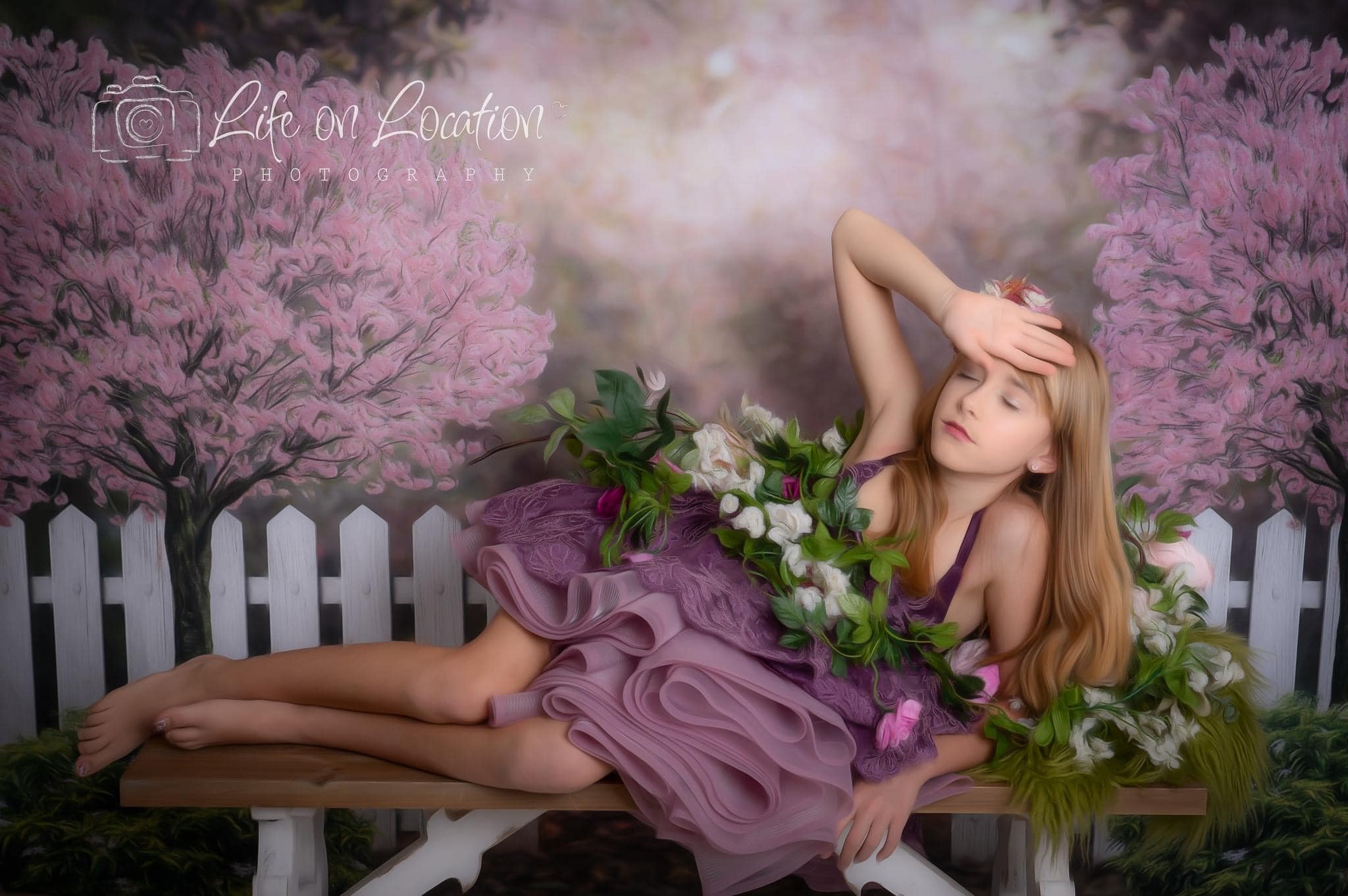 Kate Printemps Jardin Fleurs de cerisier Toile de fond pour la photographie - Kate Backdrop FR