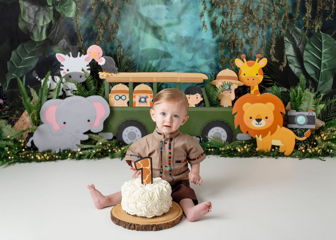 Kate Jungle Été Plante Vert Toile de fond conçue par Mandy Ringe - Kate Backdrop FR