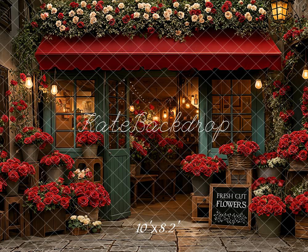 Kate Boutique Fleurs Roses Rouges Toile de fond conçue par Emetselch