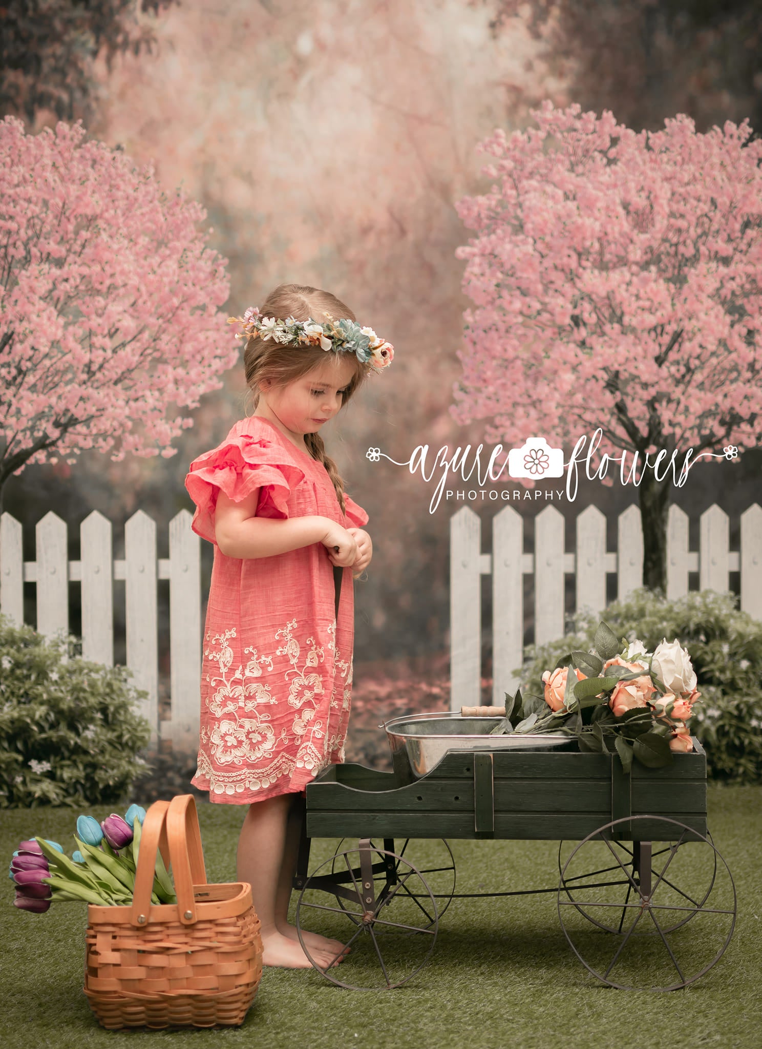 Kate Printemps Jardin Fleurs de cerisier Toile de fond pour la photographie - Kate Backdrop FR