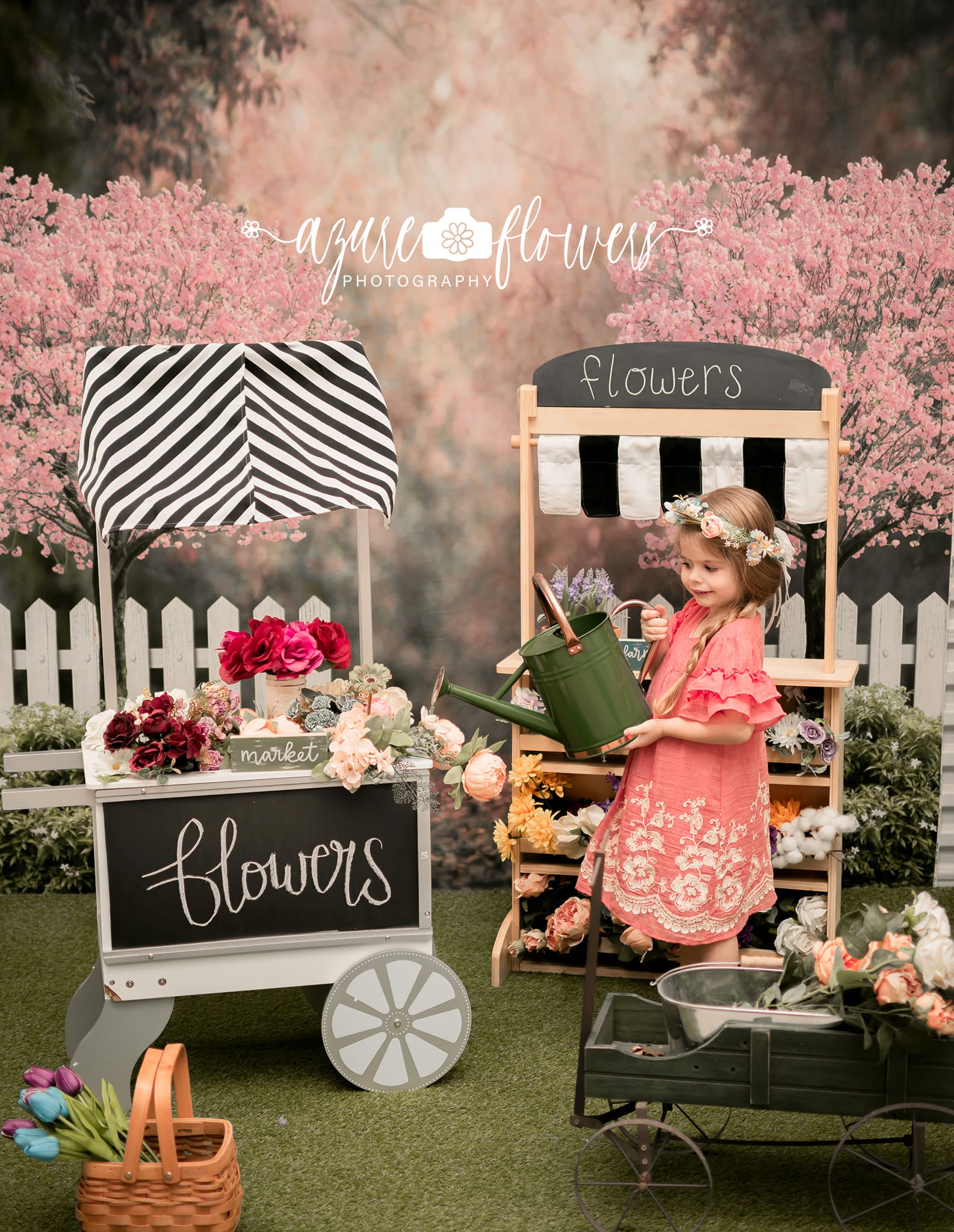 Kate Printemps Jardin Fleurs de cerisier Toile de fond pour la photographie - Kate Backdrop FR