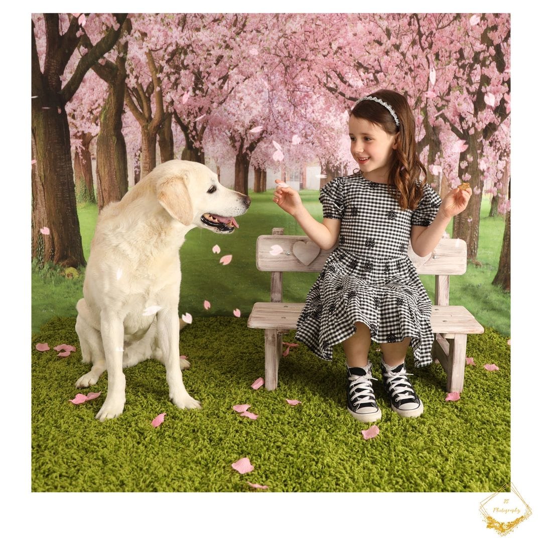 Kate Printemps Fleurs Rose Arbre Prairie Toile de fond pour la photographie - Kate Backdrop FR