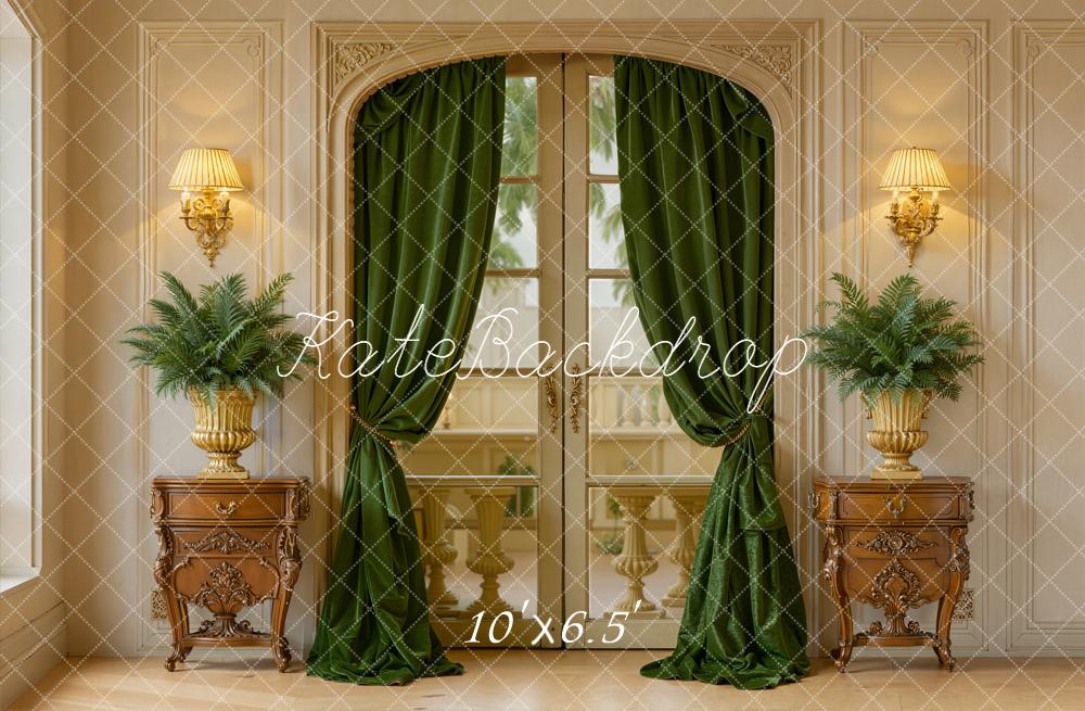 Kate Chambre Classique Porte Rideaux Plantes Toile de fond conçue par Emetselch - Kate Backdrop FR