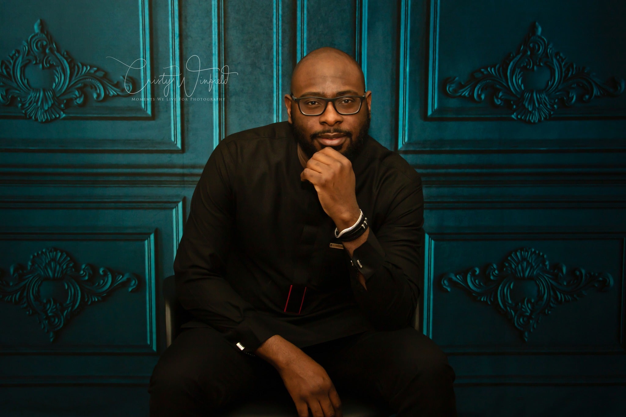 Kate Rétro Ancien Mur Bleu foncé Famille Toile de fond pour la photographie - Kate Backdrop FR