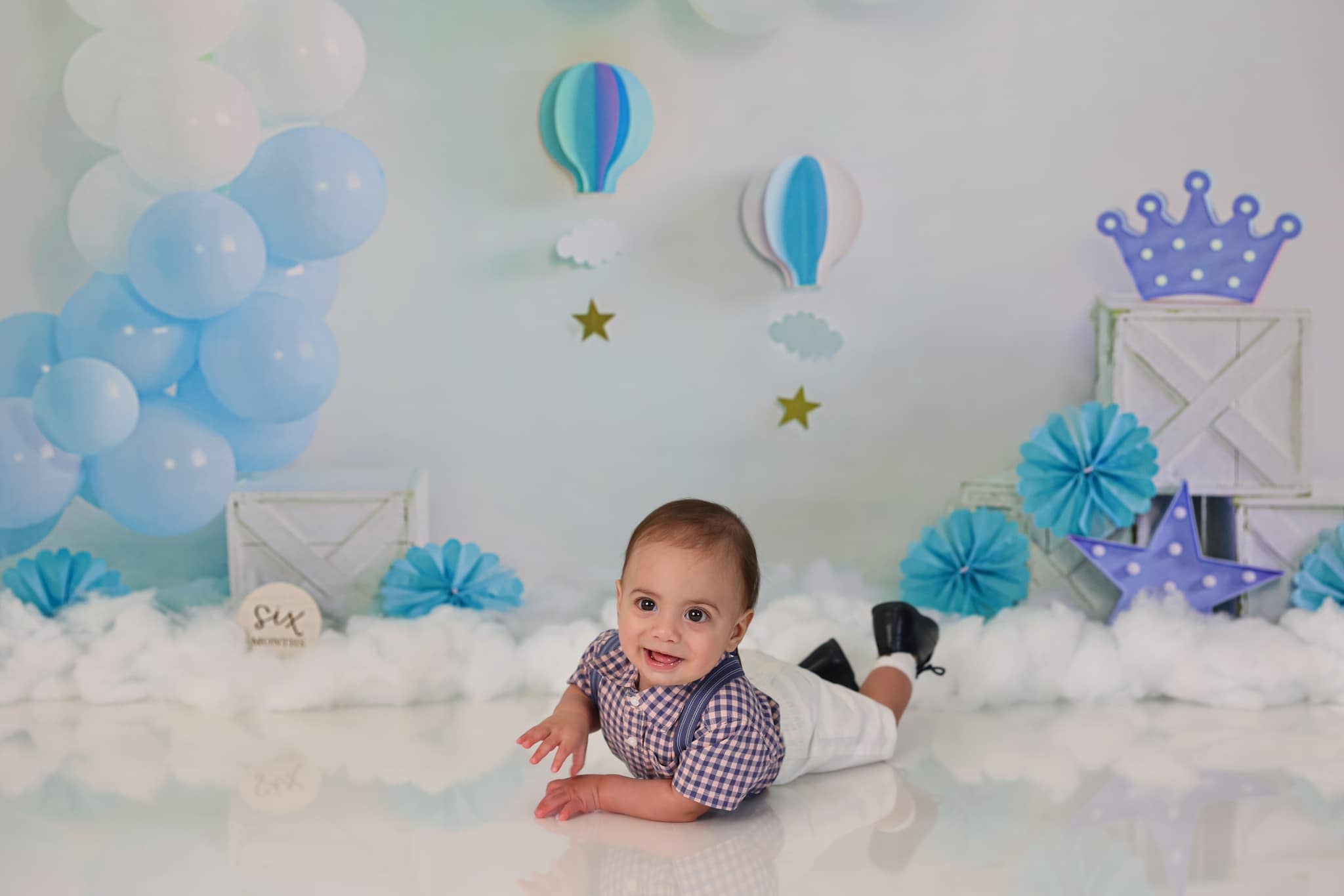 Kate Bleu Ballons Anniversaire Toile de fond conçu par Emetselch - Kate Backdrop FR