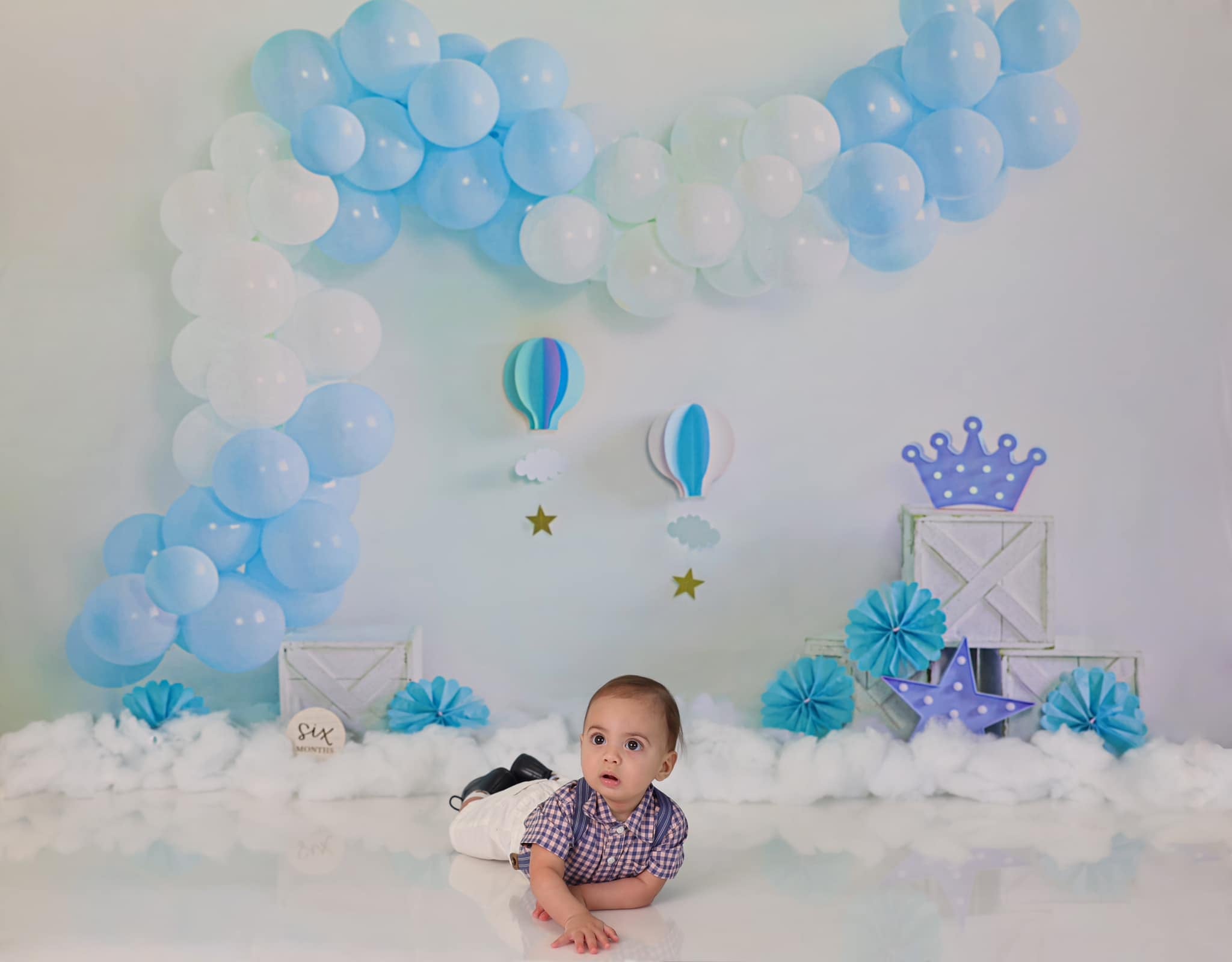 Kate Bleu Ballons Anniversaire Toile de fond conçu par Emetselch - Kate Backdrop FR