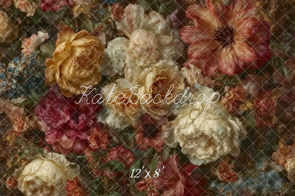 Kate Floral Fleurs Vintage Toile de fond en Polar conçue par Emetselch - Kate Backdrop FR