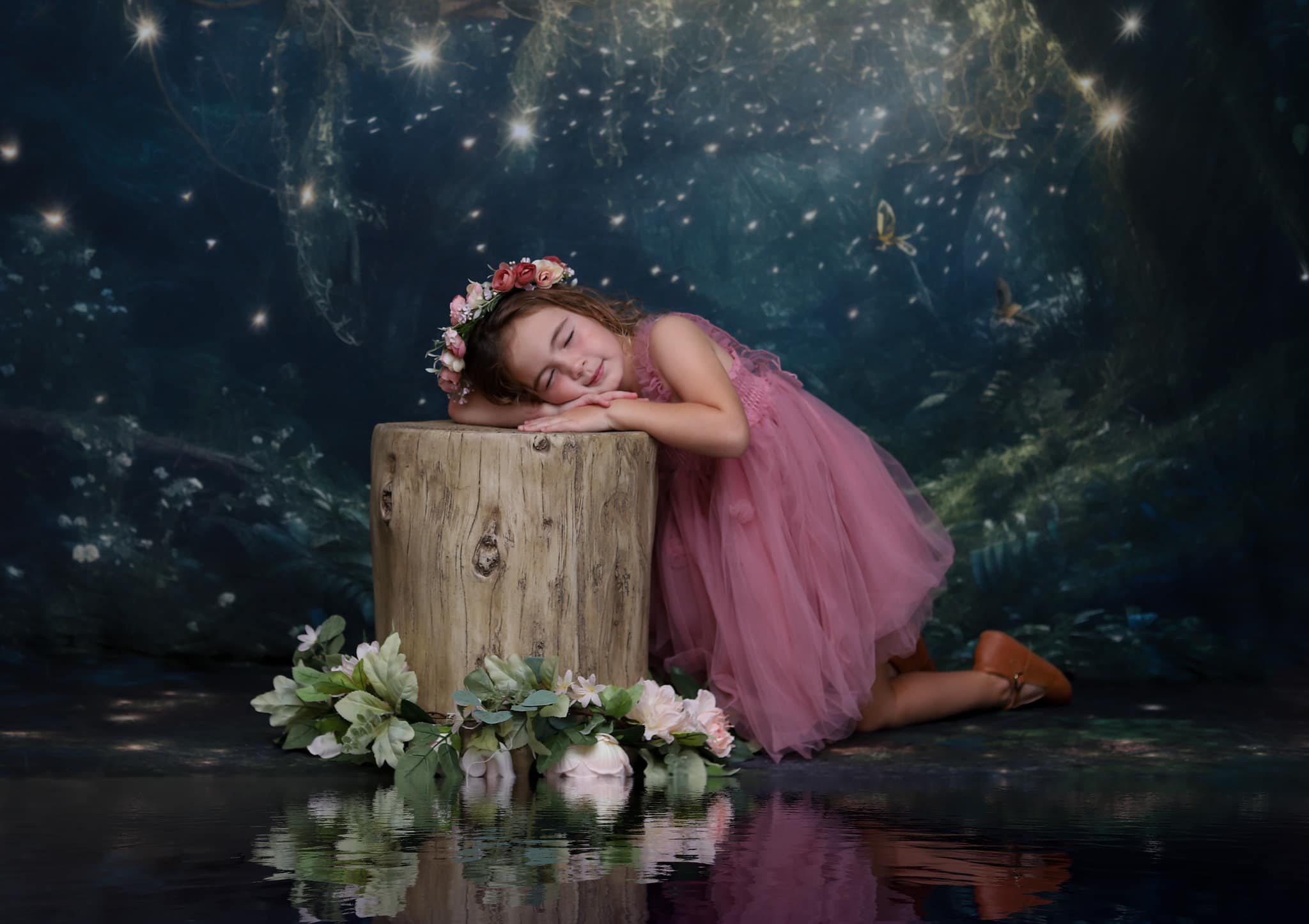 Kate Luciole Forêt Nuit Toile de fond+Terrain de Rêve Sol Toile de fond - Kate Backdrop FR