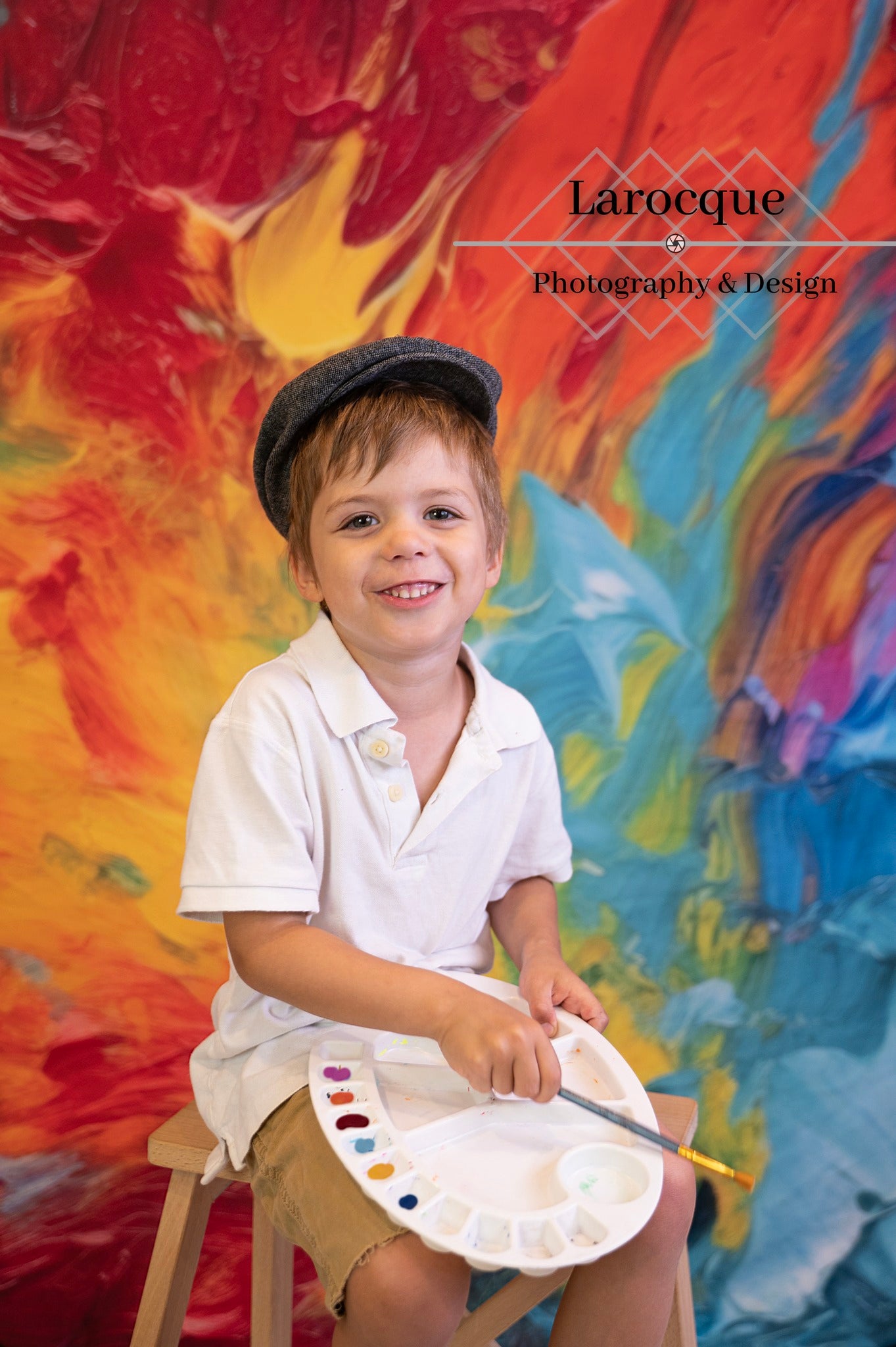 Kate Abstrait Peinture arc-en-ciel Toile de fond conçue par Mandy Ringe - Kate Backdrop FR
