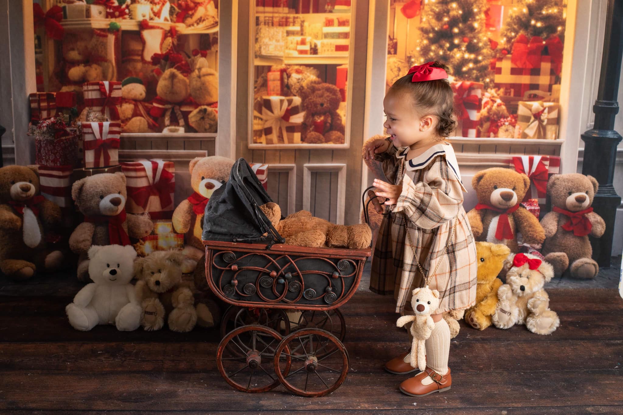 Kate Noël Ours en peluche Boutique Toile de fond Conçu par Chain Photographie - Kate Backdrop FR