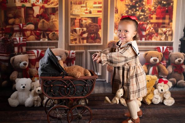 Kate Noël Ours en peluche Boutique Toile de fond Conçu par Chain Photographie - Kate Backdrop FR