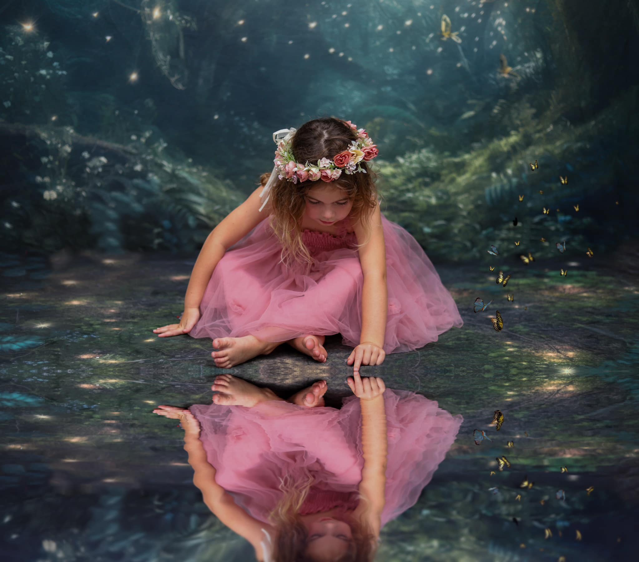 Kate Luciole Forêt Nuit Toile de fond+Terrain de Rêve Sol Toile de fond - Kate Backdrop FR