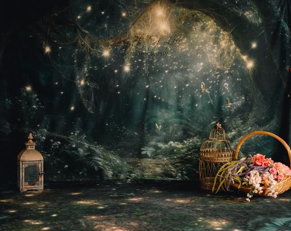 Kate Luciole Forêt Nuit Toile de fond+Terrain de Rêve Sol Toile de fond - Kate Backdrop FR