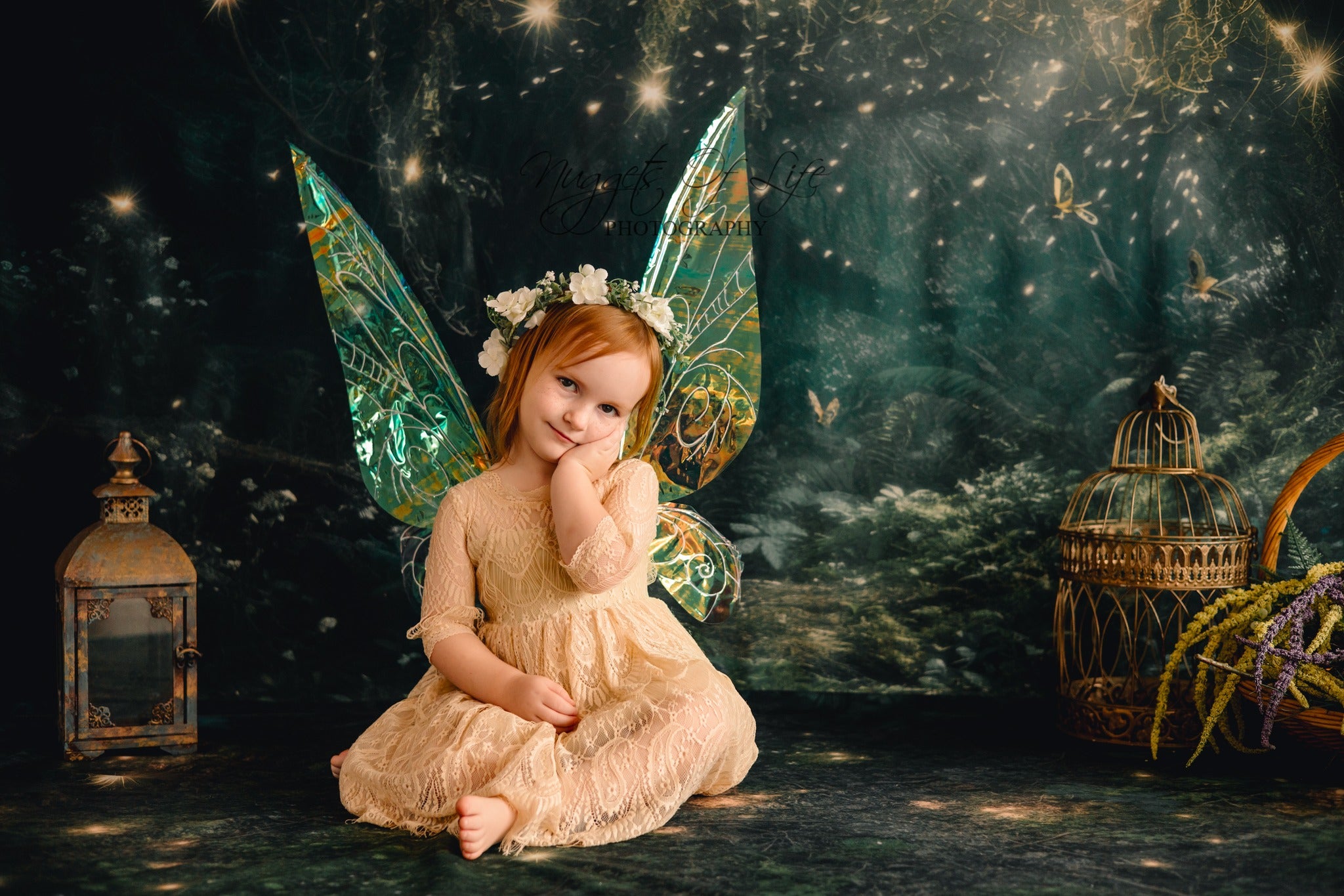 Kate Luciole Forêt Nuit Toile de fond+Terrain de Rêve Sol Toile de fond - Kate Backdrop FR