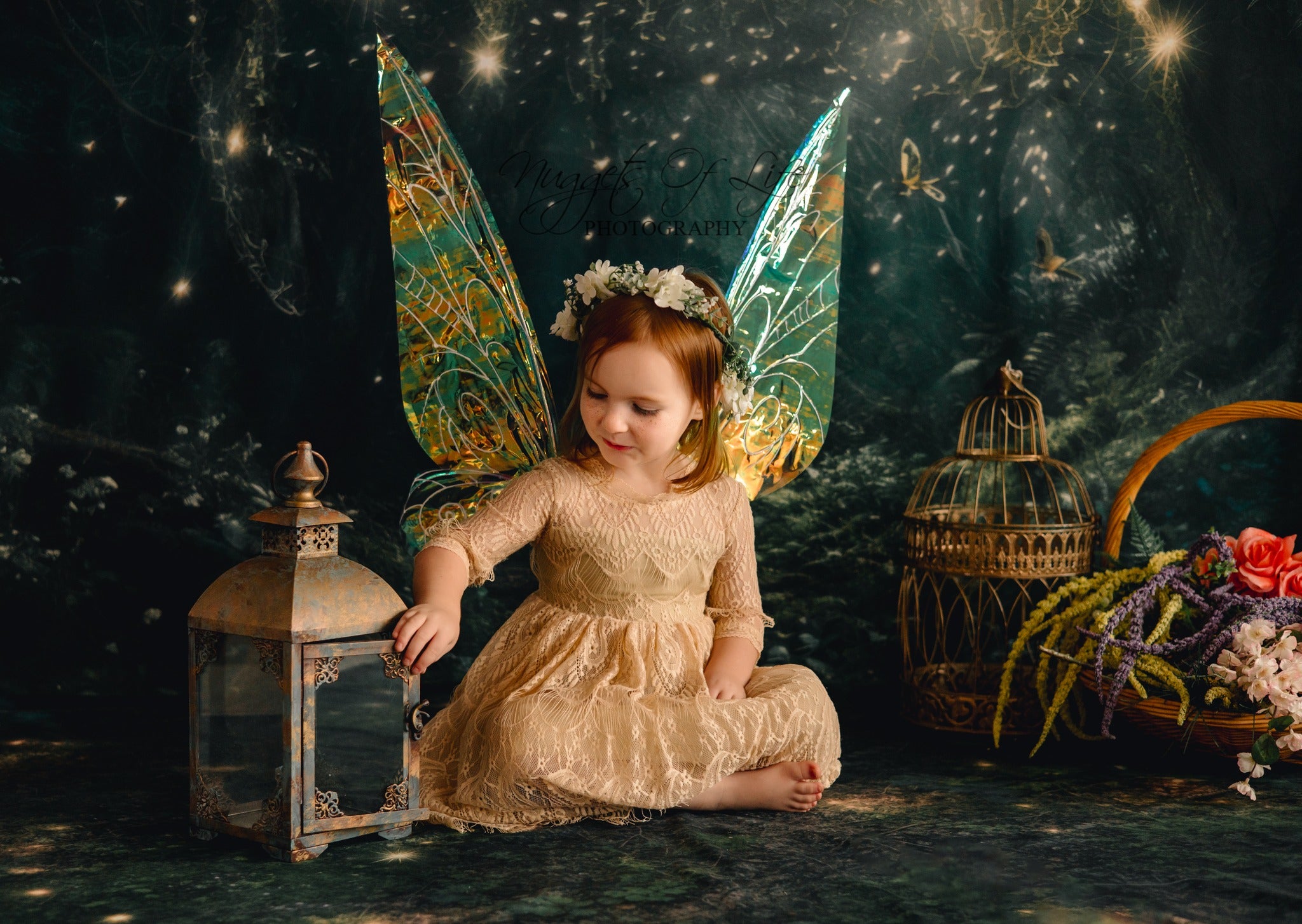 Kate Luciole Forêt Nuit Toile de fond+Terrain de Rêve Sol Toile de fond - Kate Backdrop FR