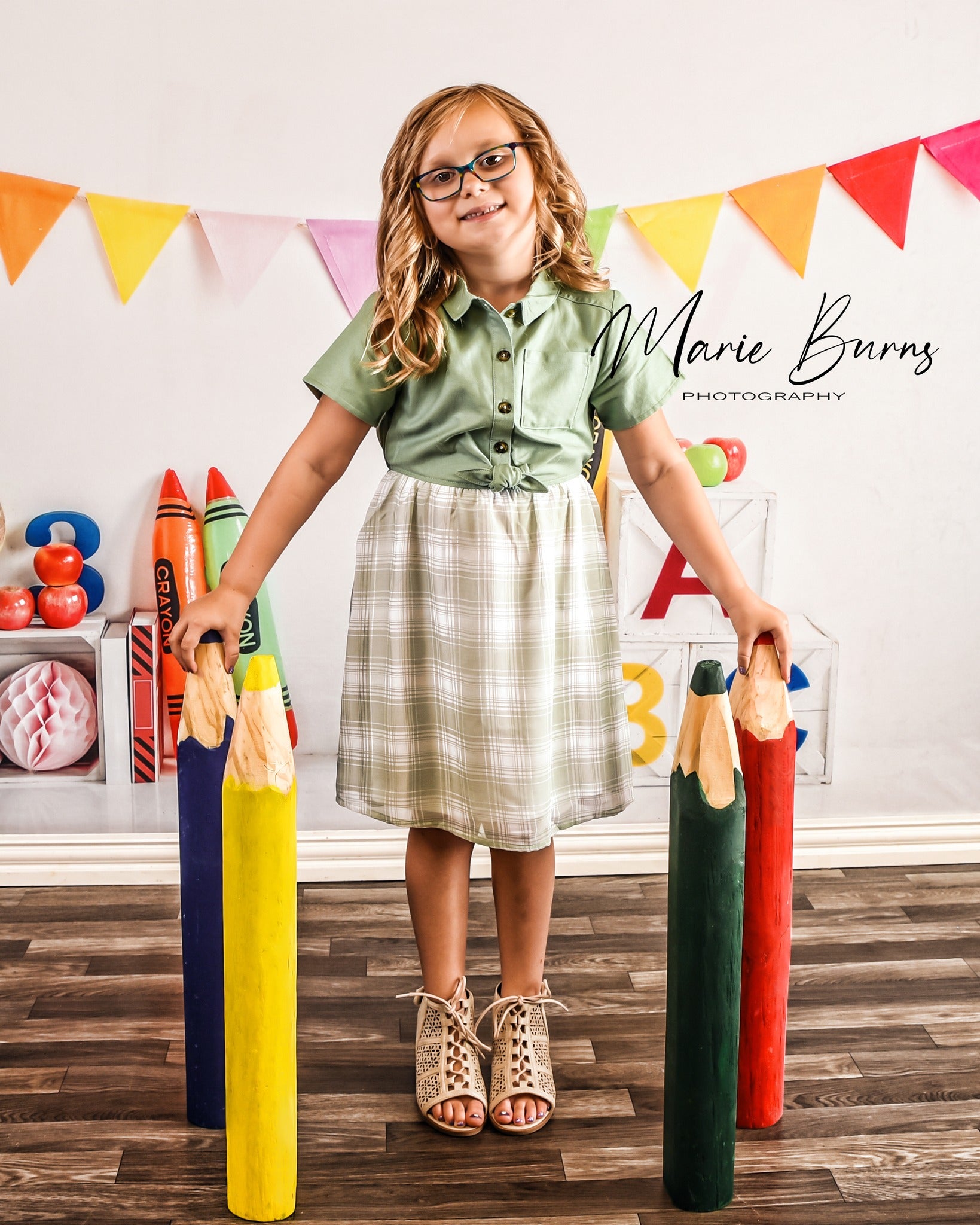 Kate Retour à l'école Crayon Toile de fond pour la photographie - Kate Backdrop FR