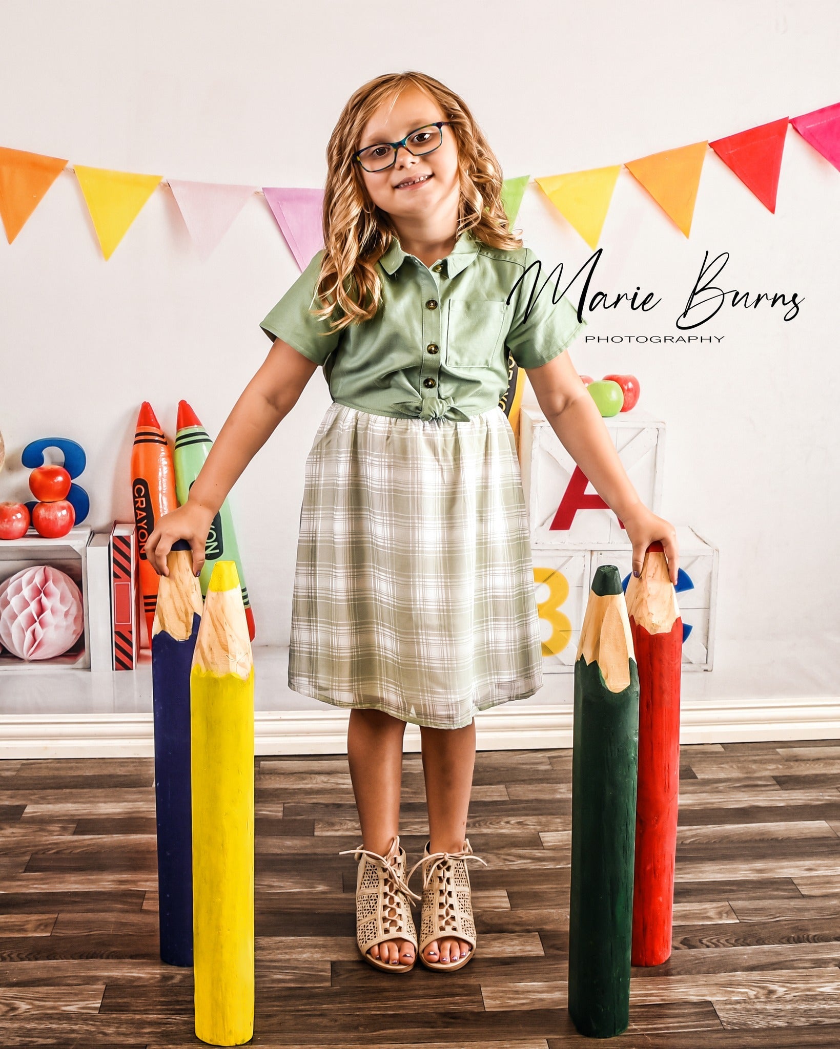 Offres Éclair-Kate Retour à l'école Crayon Toile de fond en Laine pour la photographie - Kate Backdrop FR